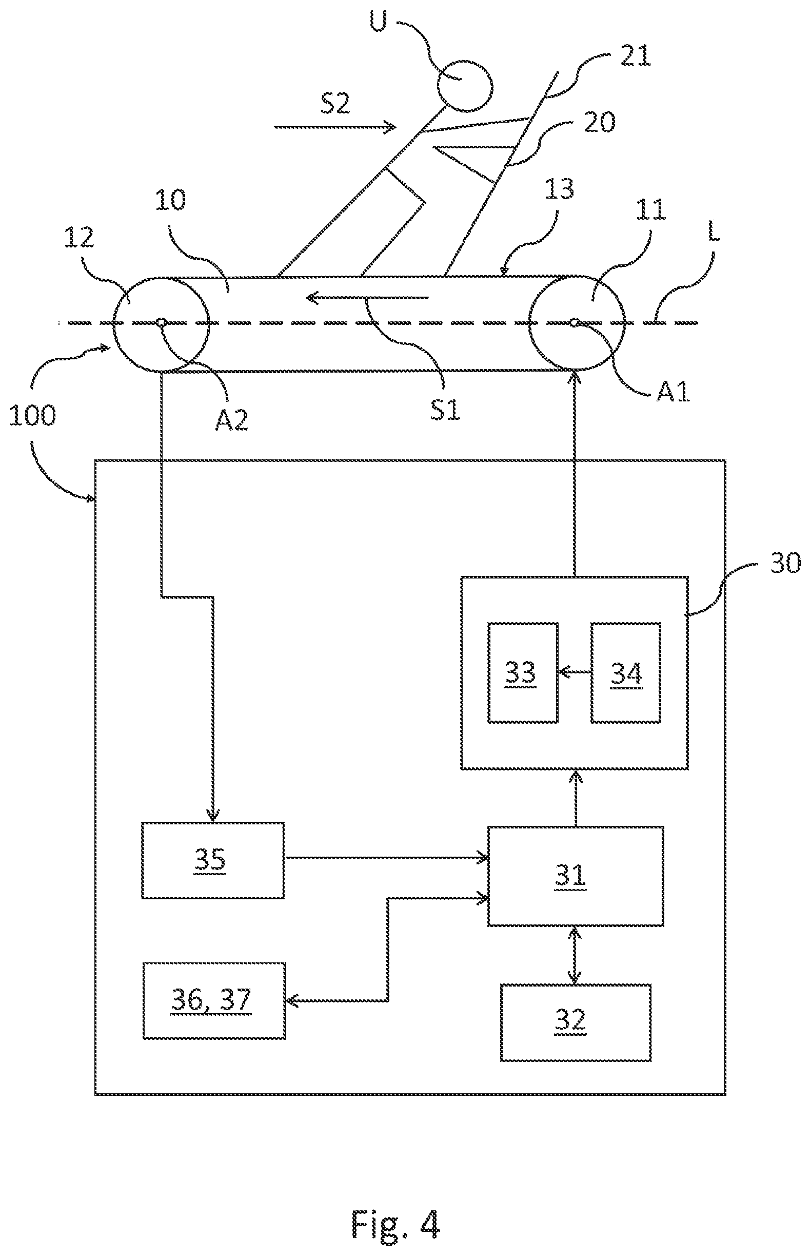Patent US12324962 Figure 4 – Method for estimating a maximum power value generatable by a user during a resistance training exercise on an exercise machine and exercise machine able to implement said method