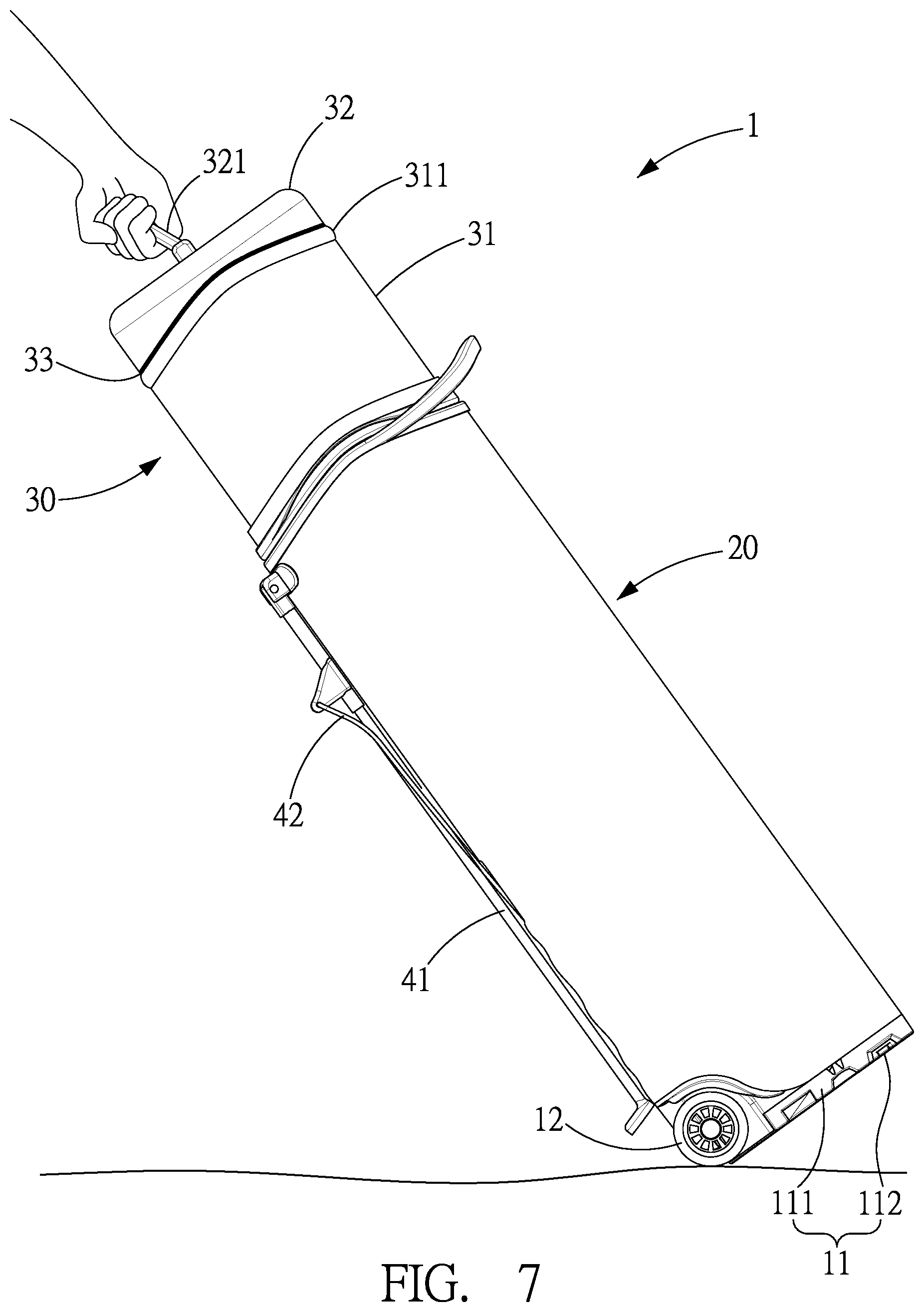 Patent US12324968 Figure 7 – Golf bag with retractable cover
