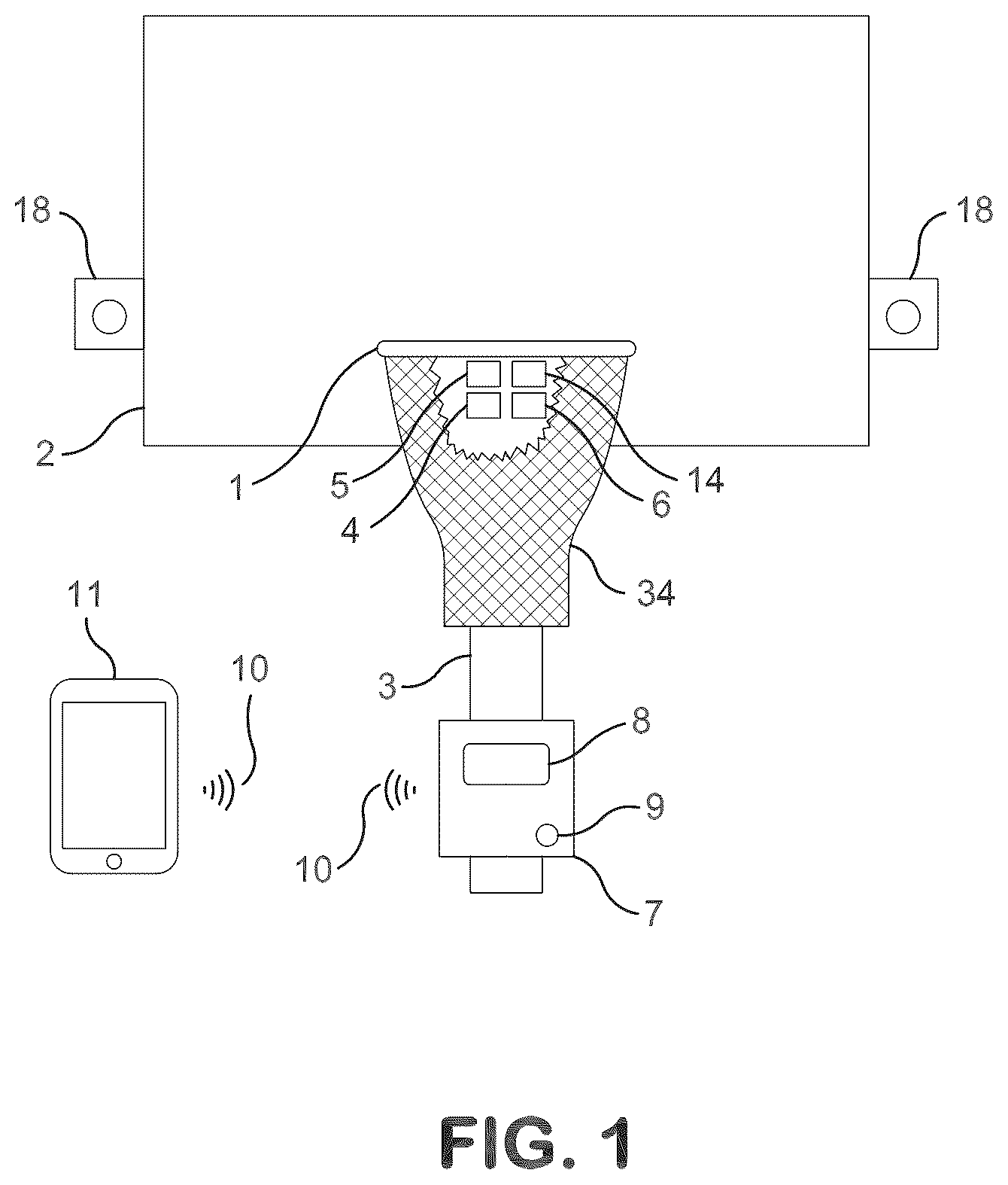 Patent US12324970 Figure 1 – Basketball performance monitoring system