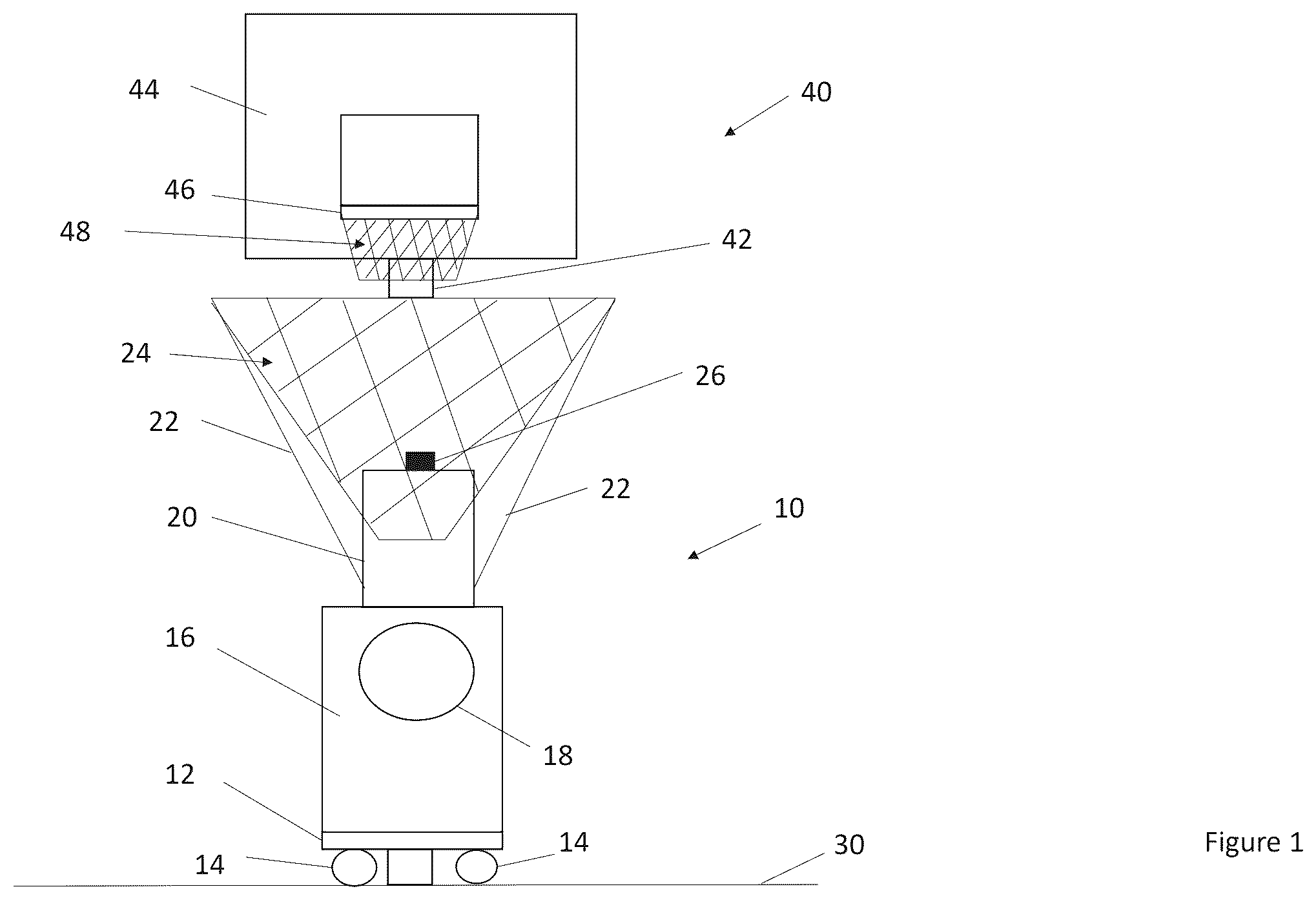 Patent US12324971 Figure 1 – Basketball practice machine, system, and method with multi-machine performance tracking