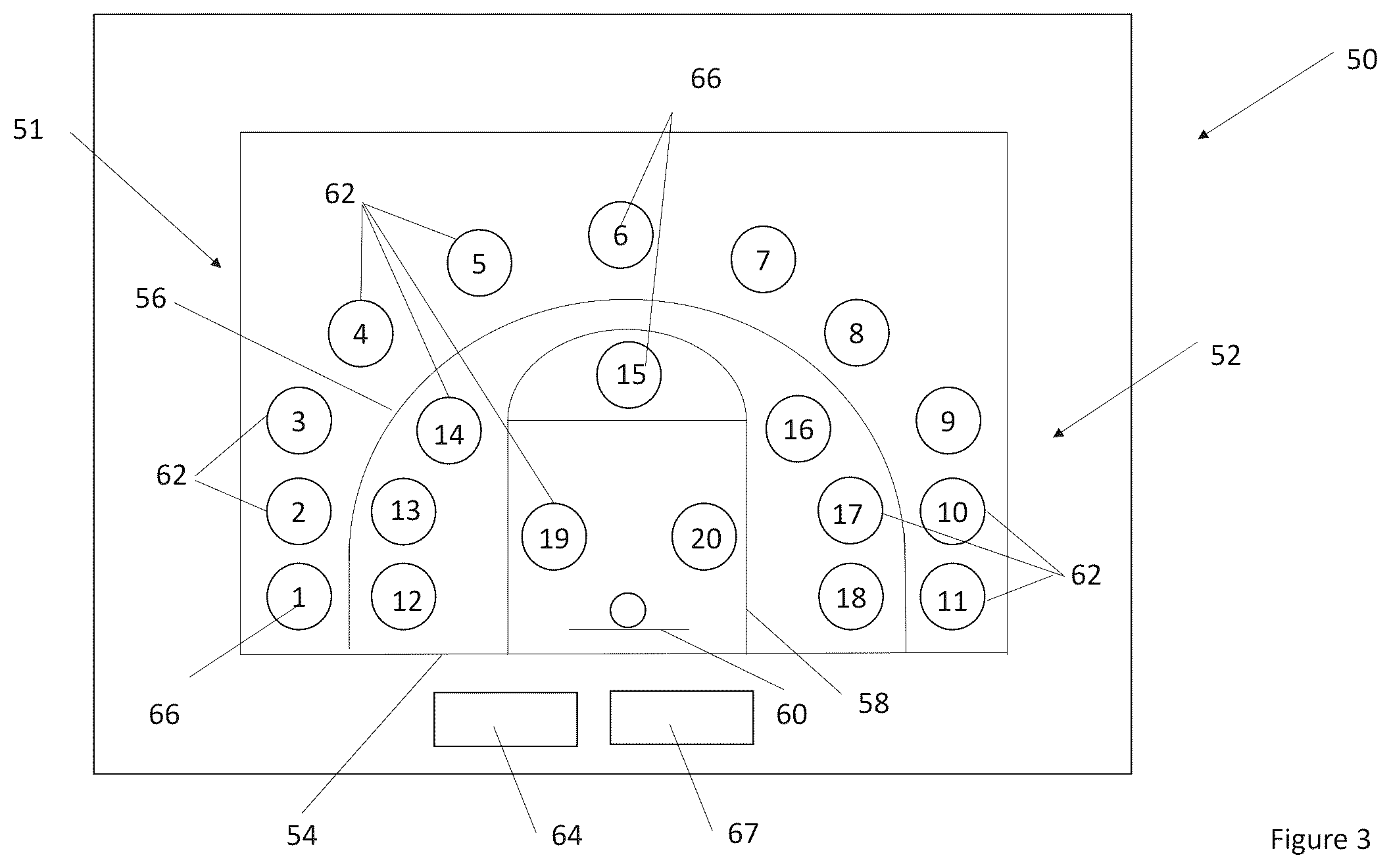 Patent US12324971 Figure 3 – Basketball practice machine, system, and method with multi-machine performance tracking