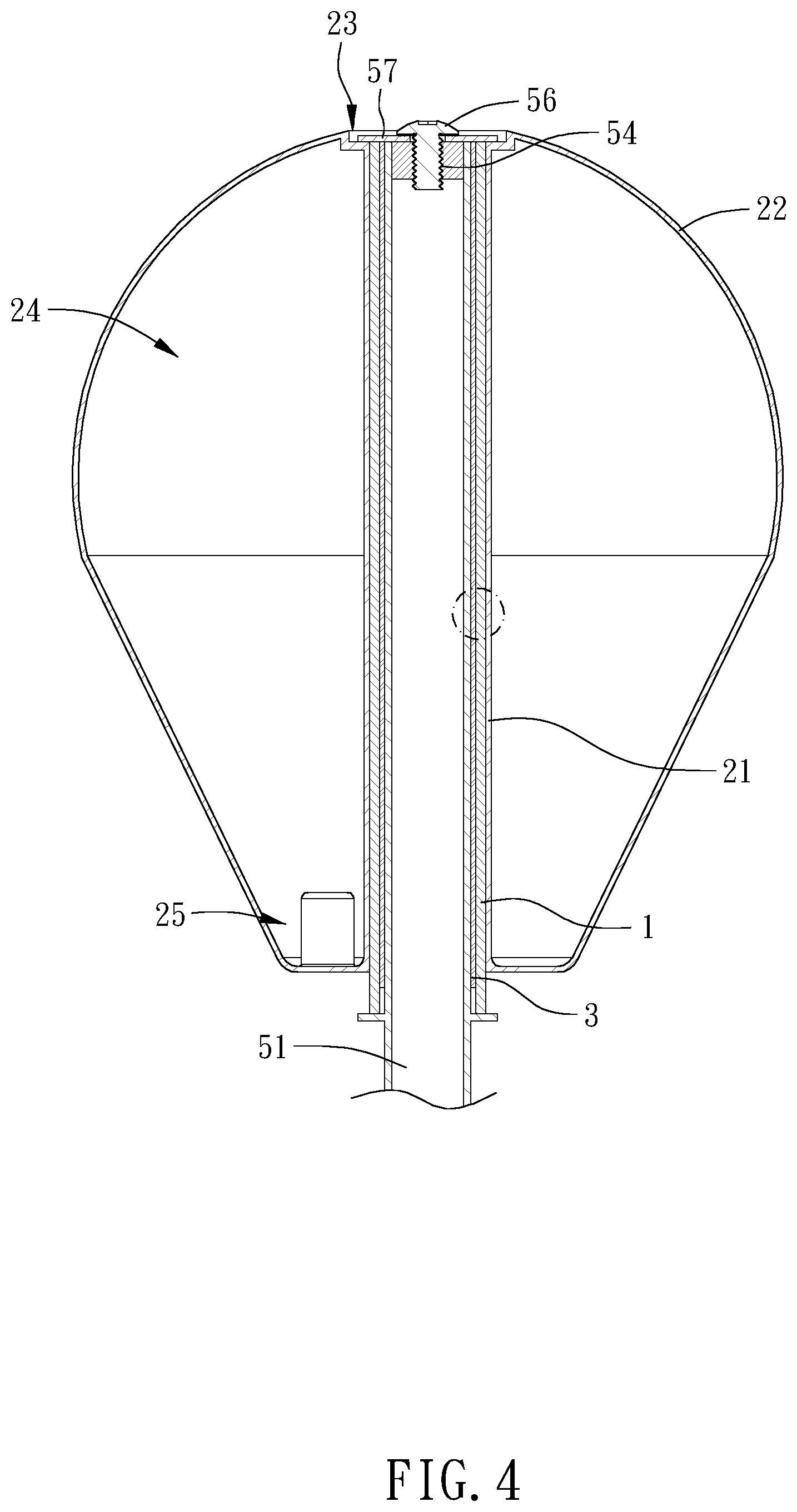 Patent US12324972 Figure 4 – Explosion-proof hitting ball and training device including the same