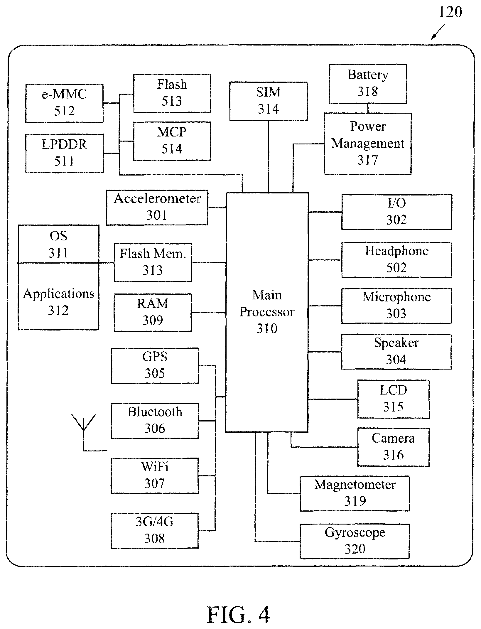 Patent US12324973 Figure 3 – Iron golf club with electrical components