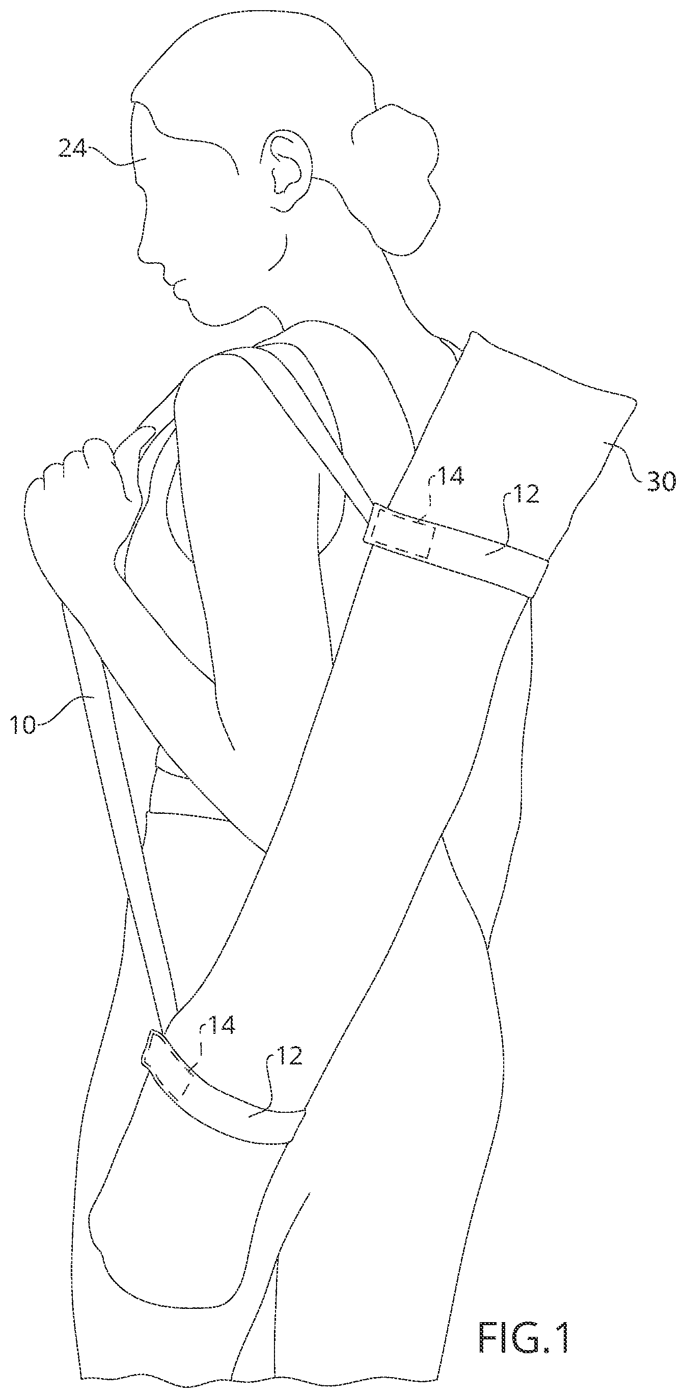 Patent US12324974 — Built-in carrier strap for a yoga/fitness mat — Figure 1