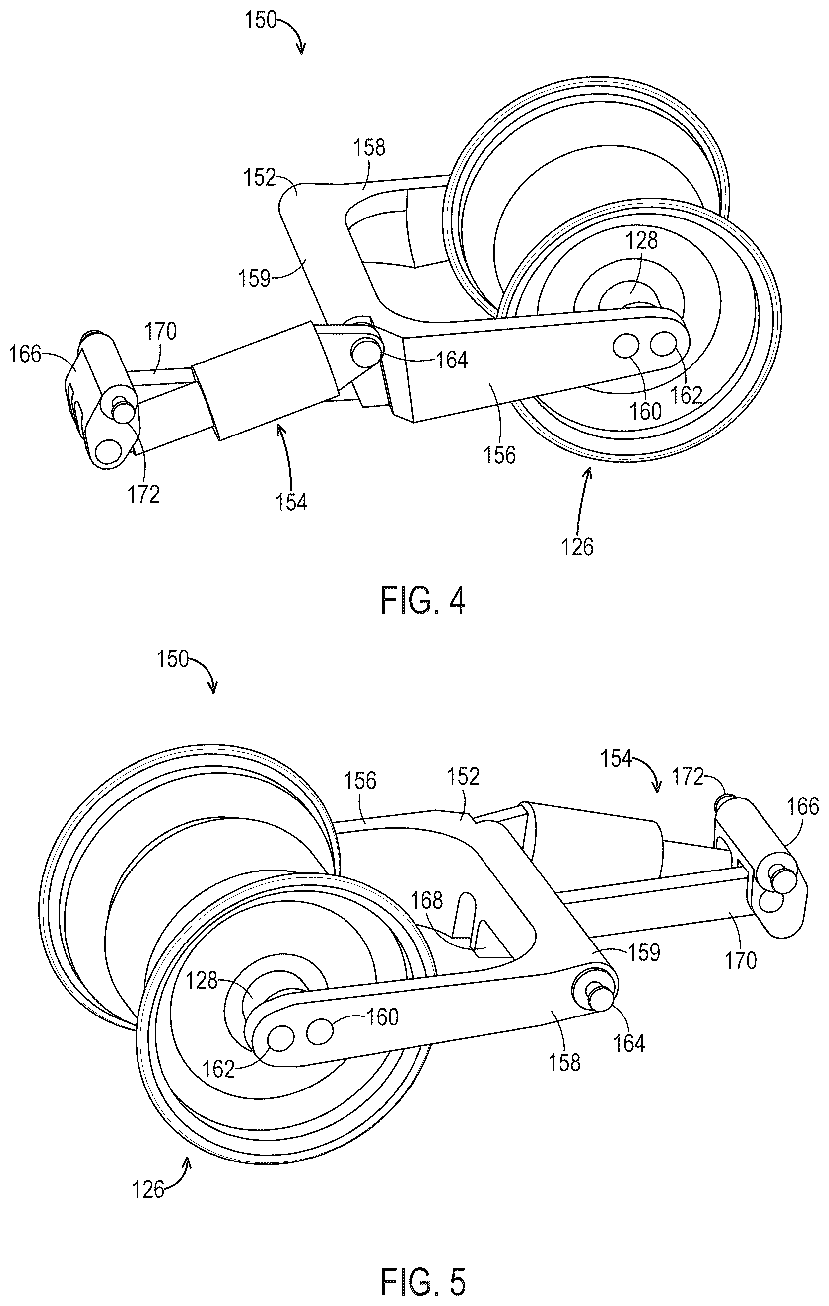 Patent US12324978 Figure 4 – Suspension systems for an electric skateboard