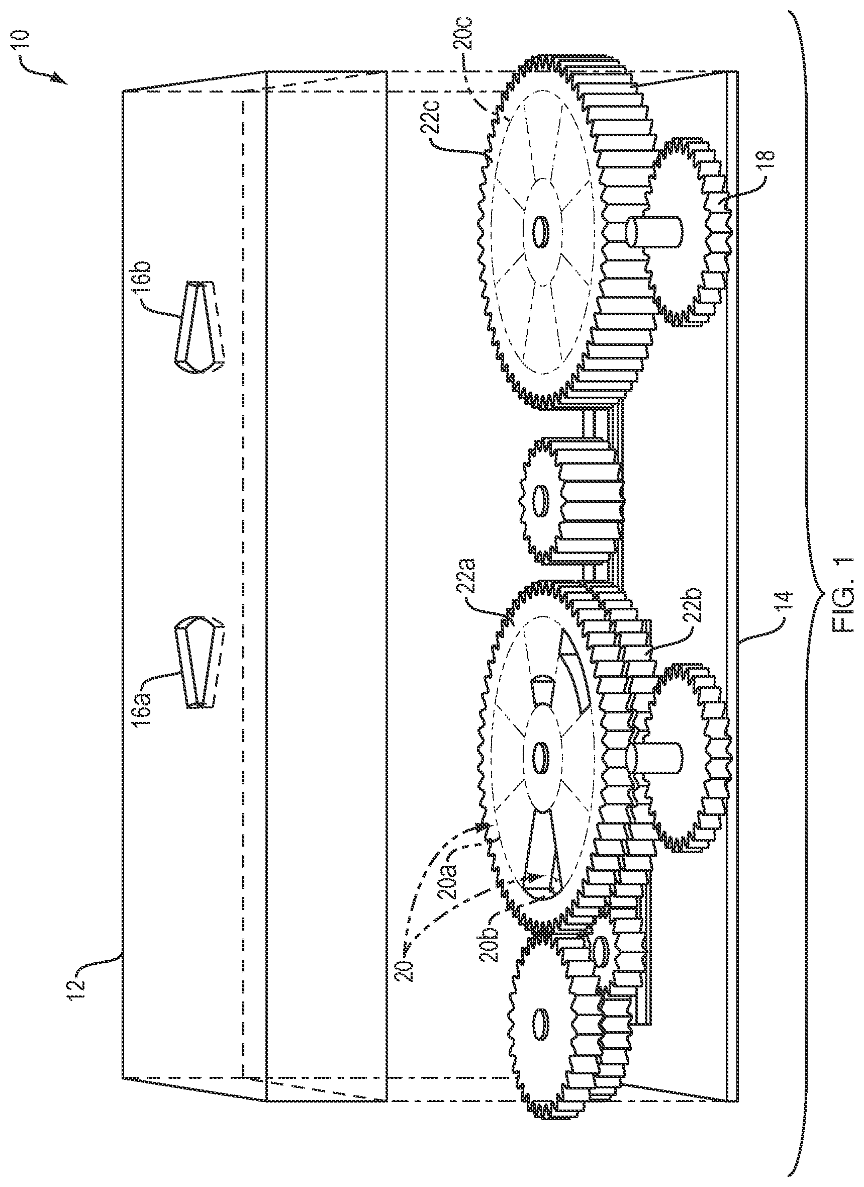Patent US12324982 Figure 1 – Game system with gears and indicia
