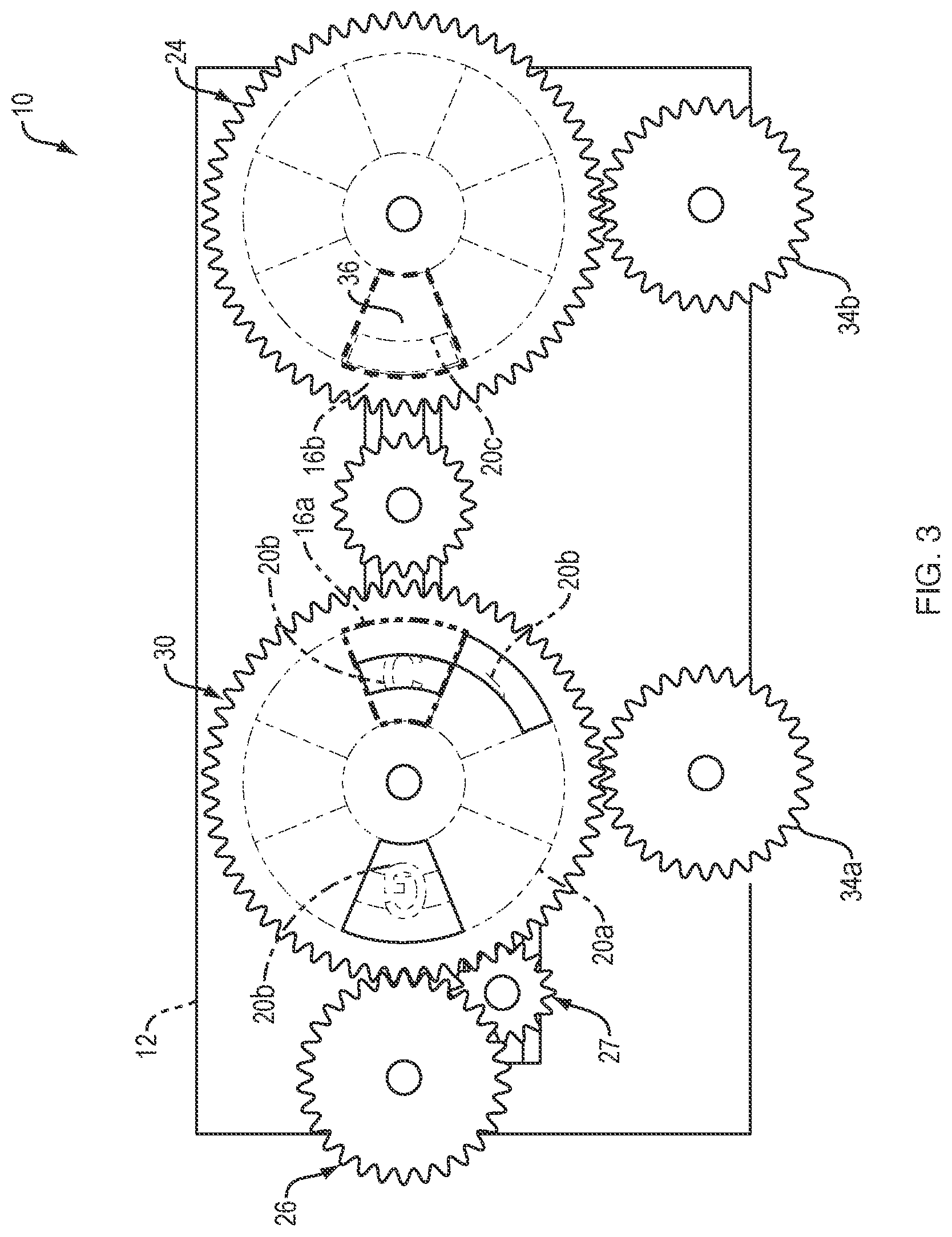 Patent US12324982 Figure 3 – Game system with gears and indicia