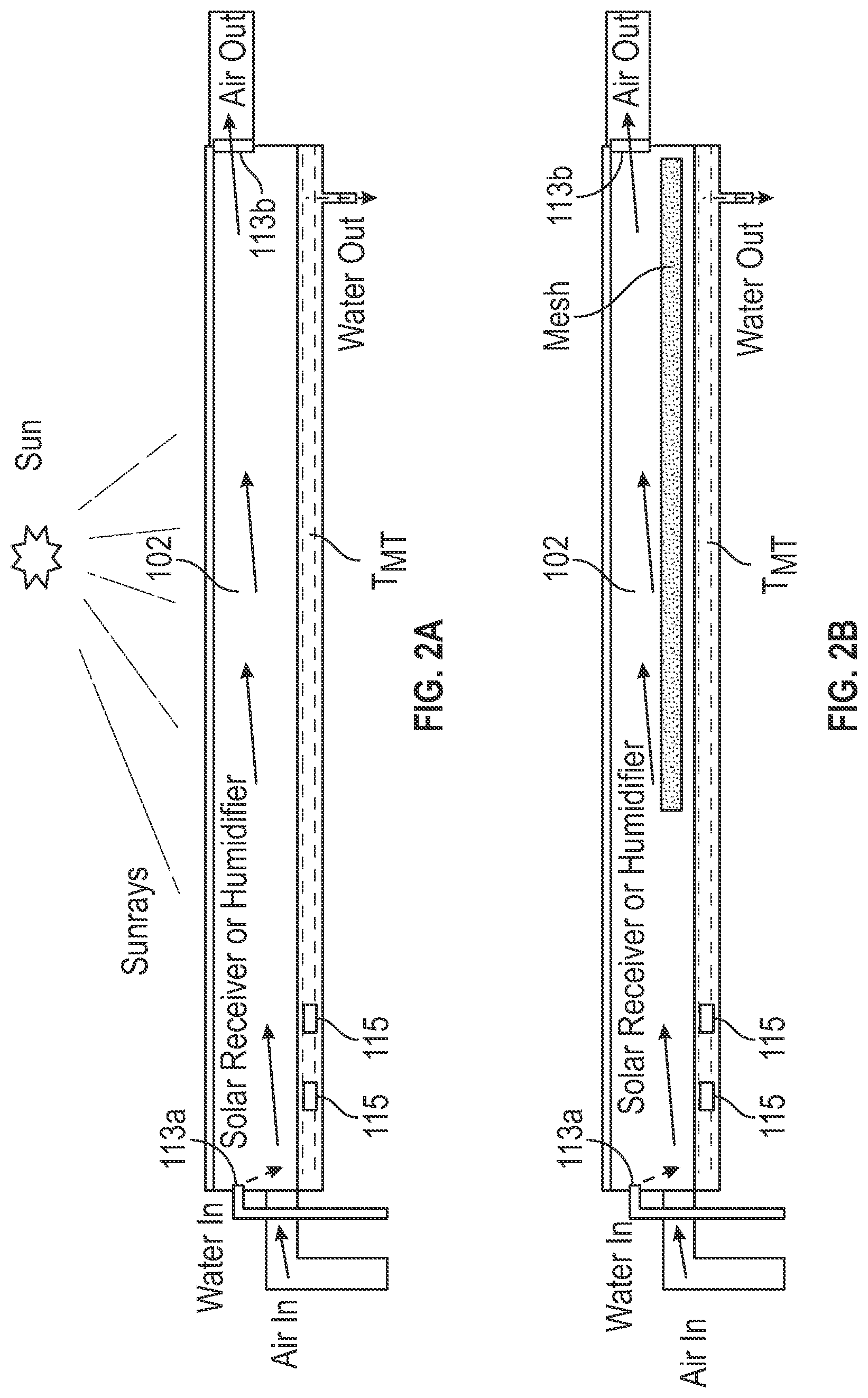 Patent US12324993 Figure 2 – Direct solar desalination with atomized droplets and heat recovery