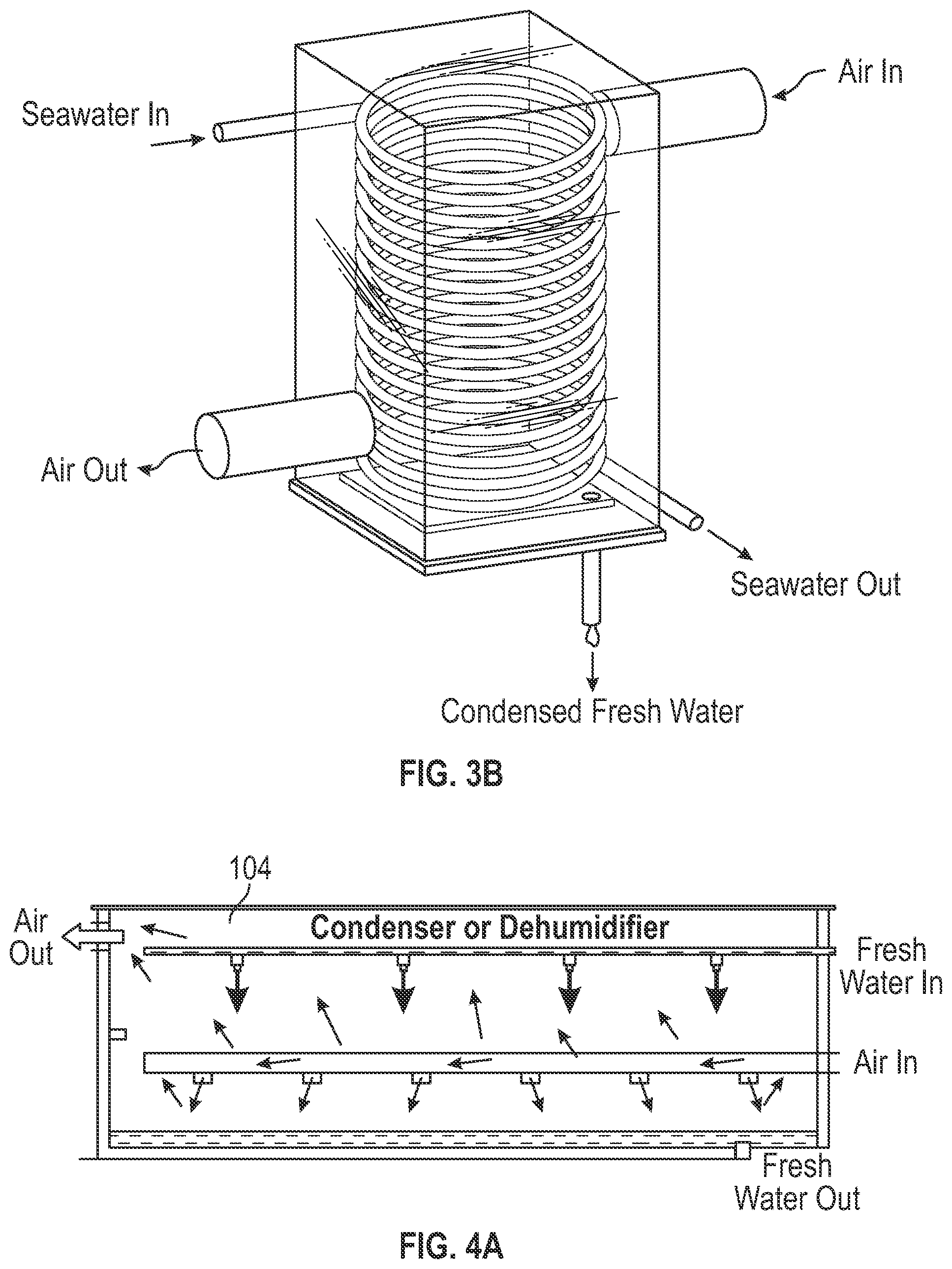 Patent US12324993 Figure 4 – Direct solar desalination with atomized droplets and heat recovery
