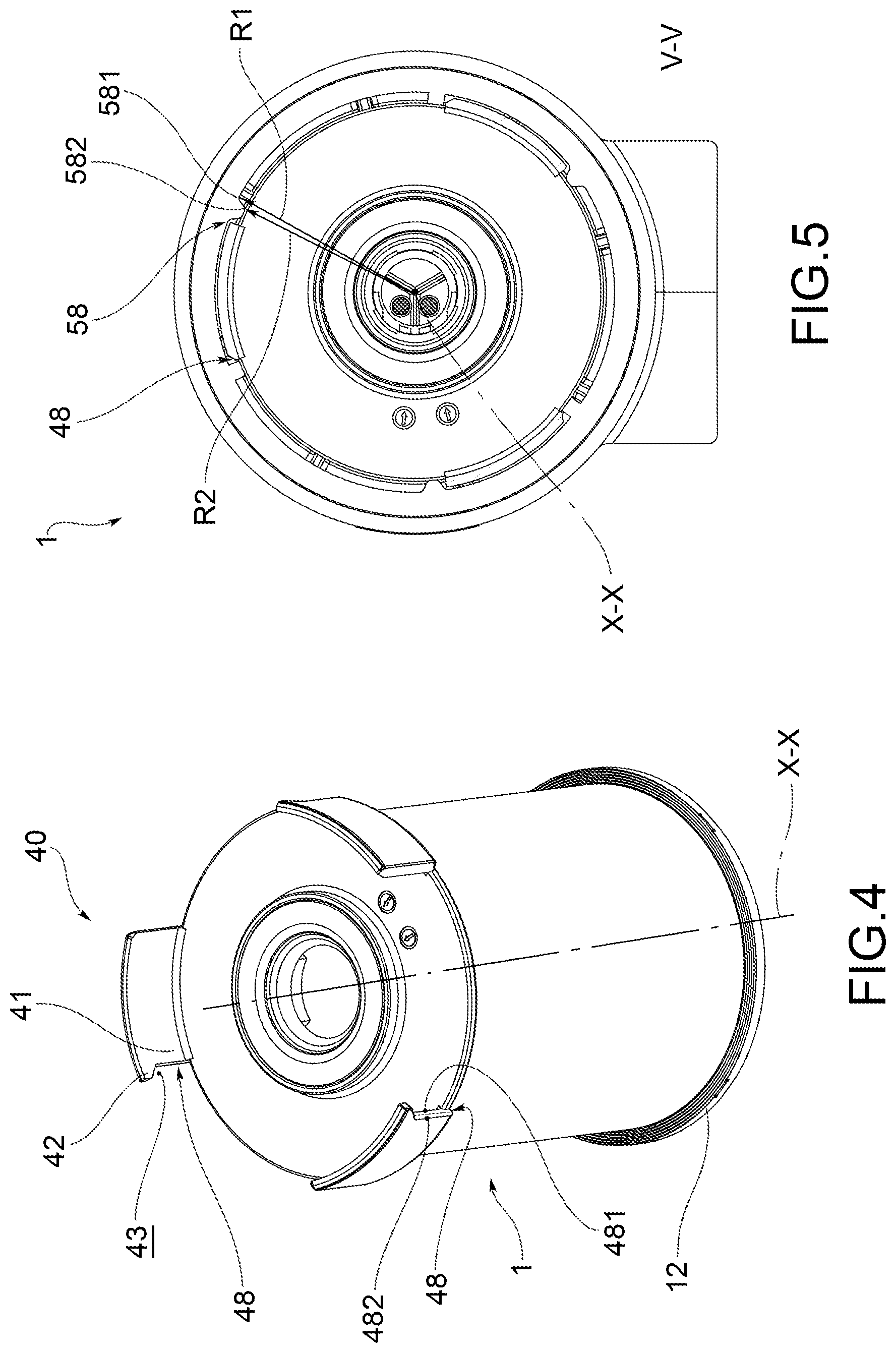 Patent US12324996 Figure 6 – Filtration assembly including a filtering cartridge and a filter body