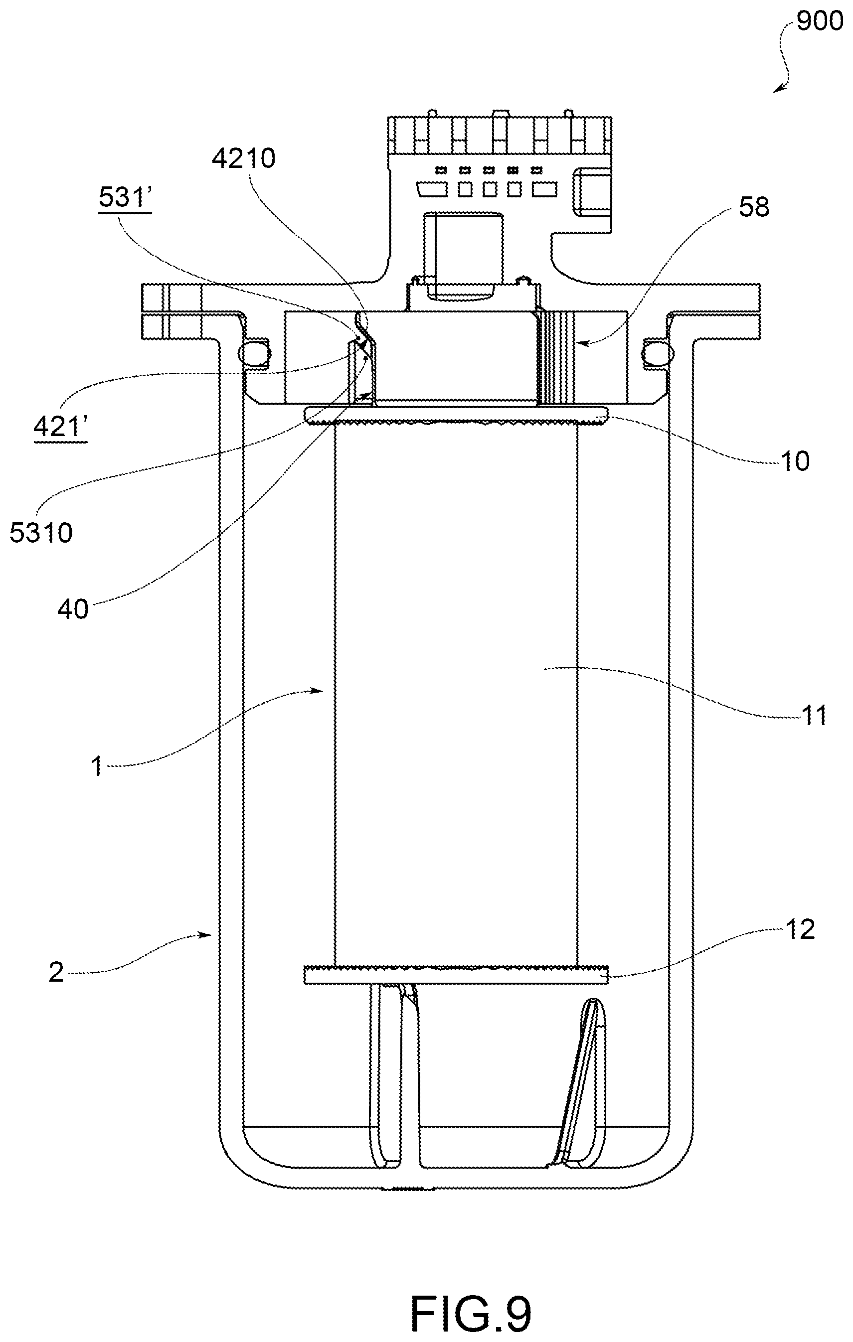 Patent US12324996 Figure 12 – Filtration assembly including a filtering cartridge and a filter body