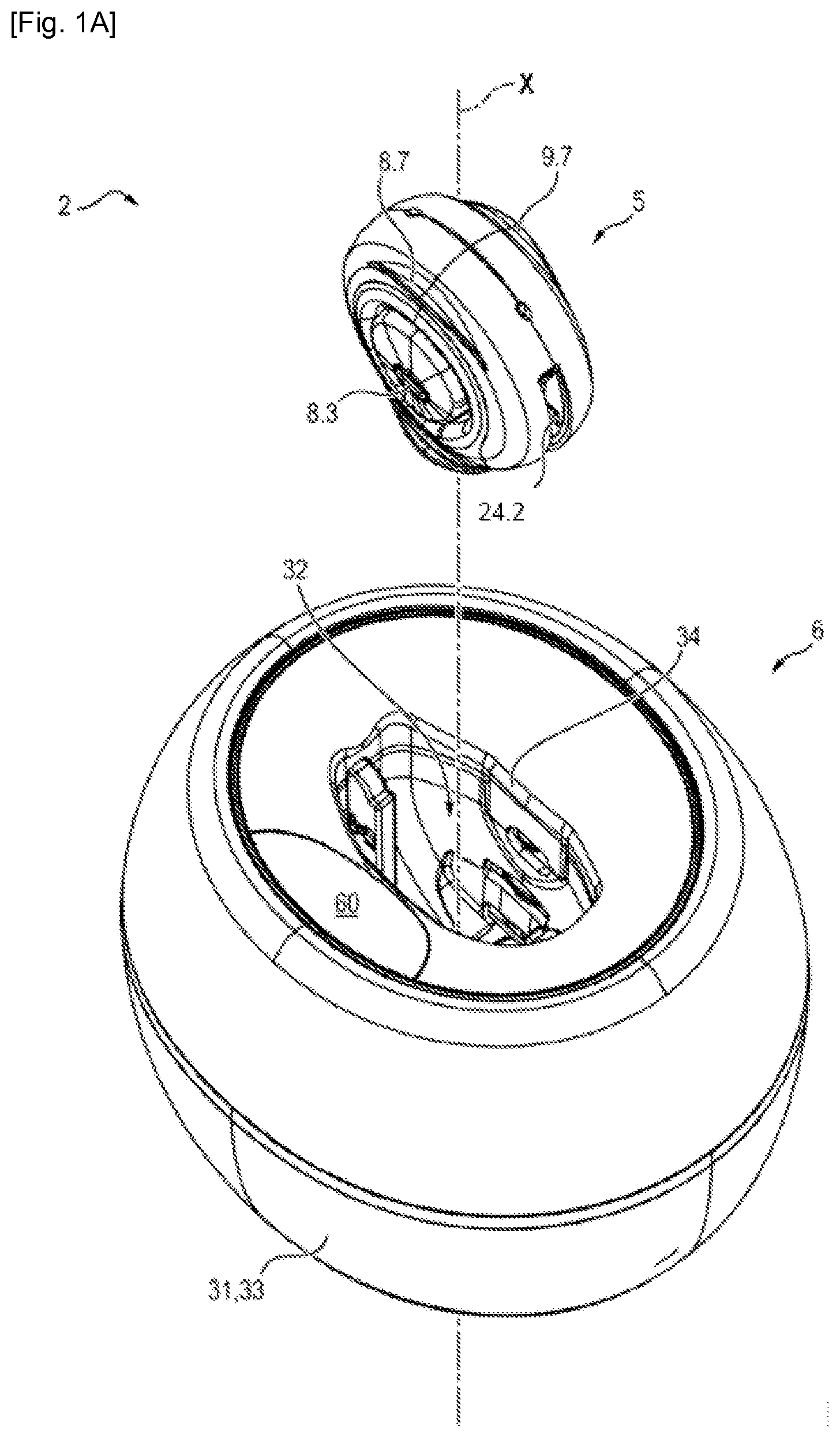 Patent US12325008 Figure 1 – Manufacturing apparatus, mixing machine and/or receiving device for the manufacture of a composition from a mixture of formulations