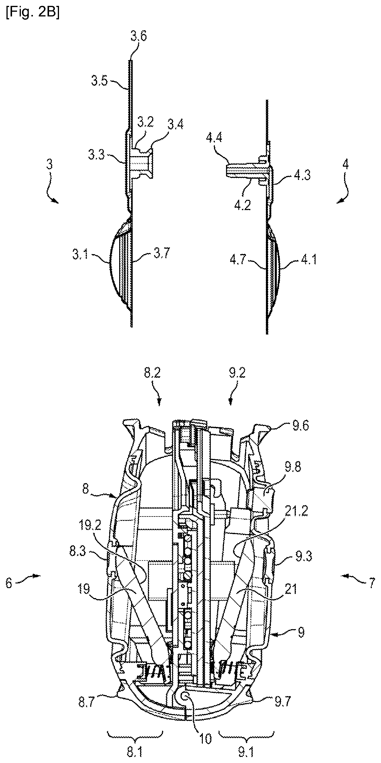 Patent US12325008 Figure 4 – Manufacturing apparatus, mixing machine and/or receiving device for the manufacture of a composition from a mixture of formulations