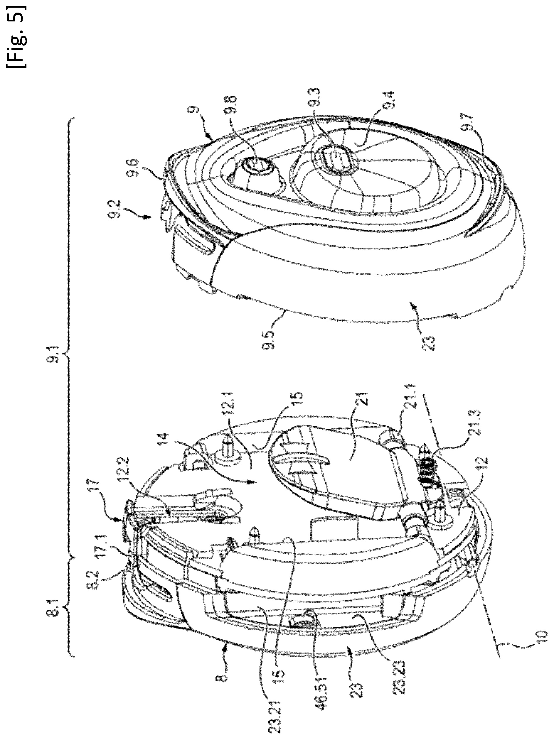 Patent US12325008 Figure 9 – Manufacturing apparatus, mixing machine and/or receiving device for the manufacture of a composition from a mixture of formulations