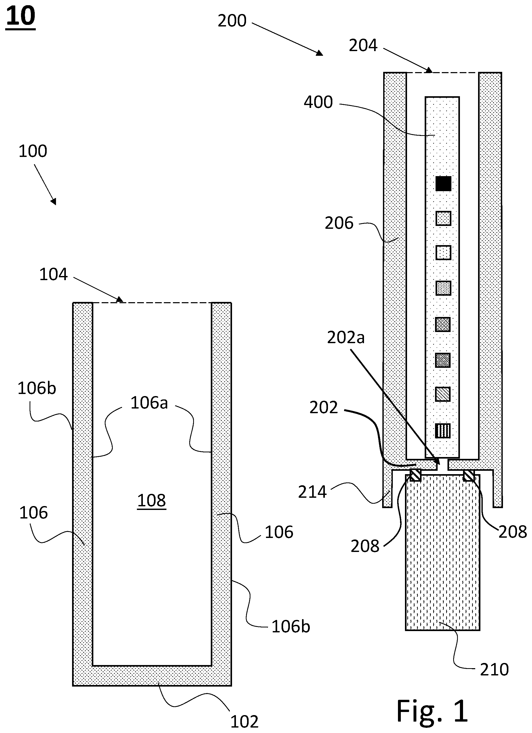 Patent US12325019 Figure 1 – Liquid holding assembly