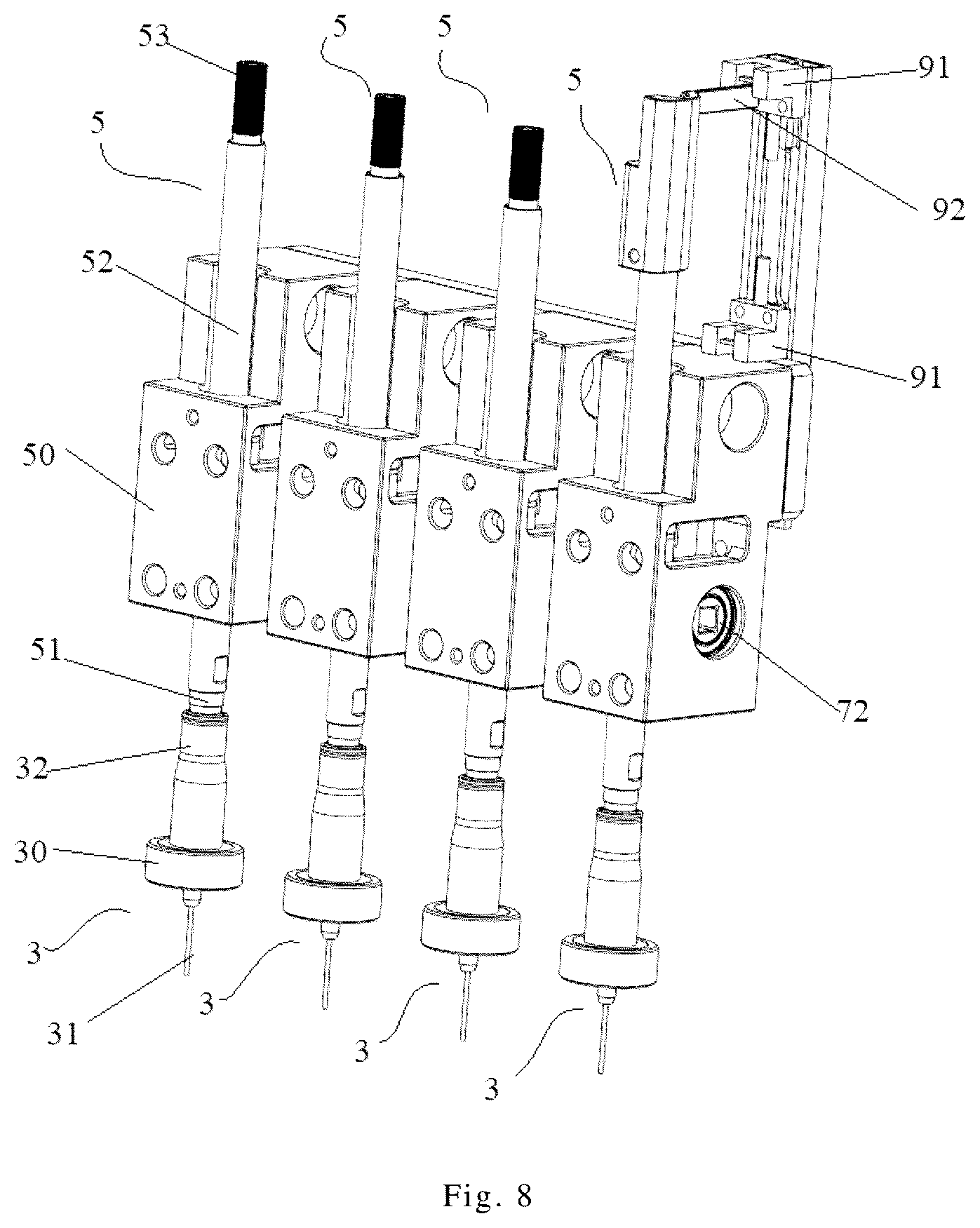 Patent US12325027 Figure 8 – Device for treating microfluidic sample