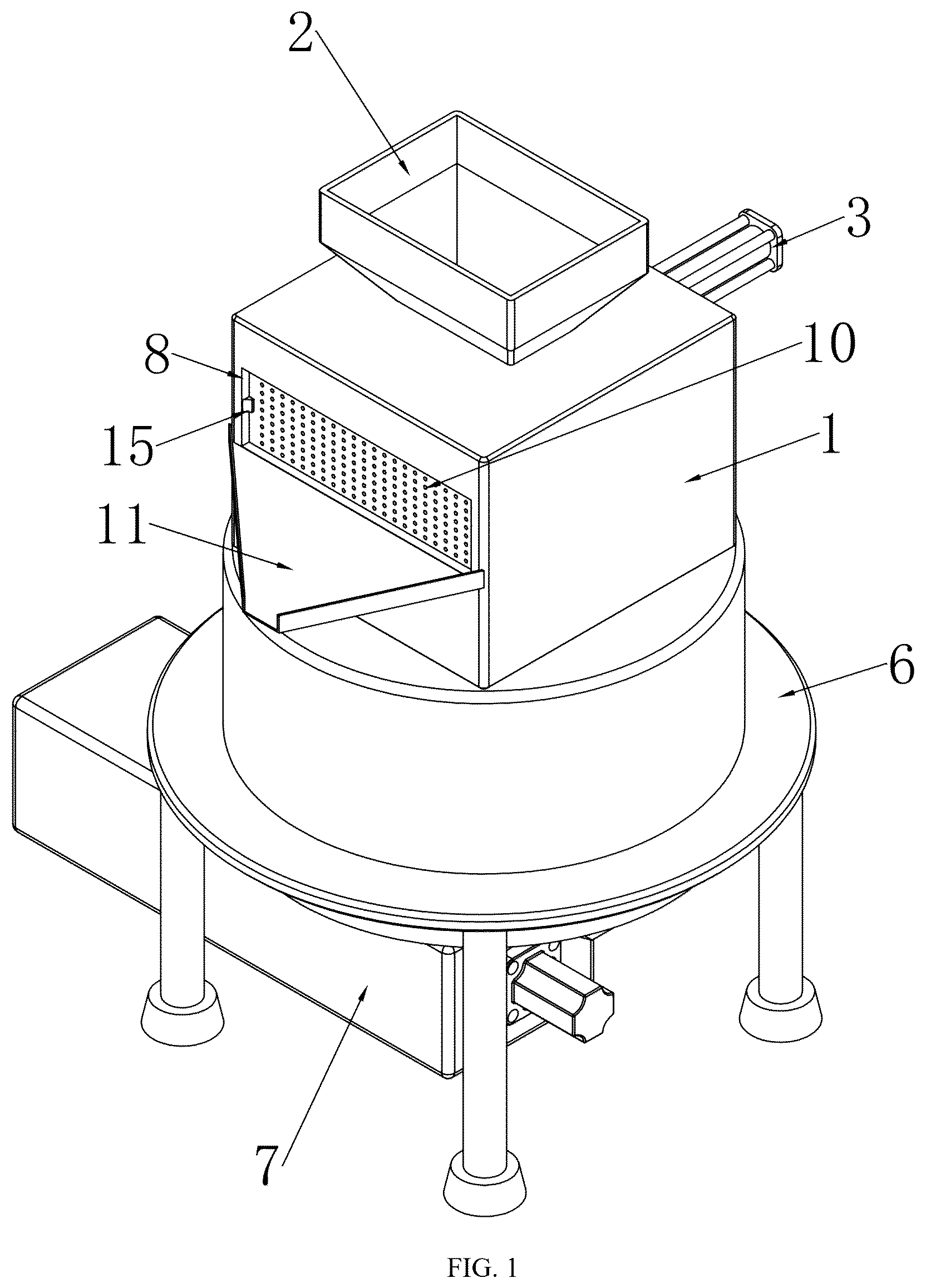 Patent US12325029 Figure 1 – Organic solid waste treatment equipment and application method thereof