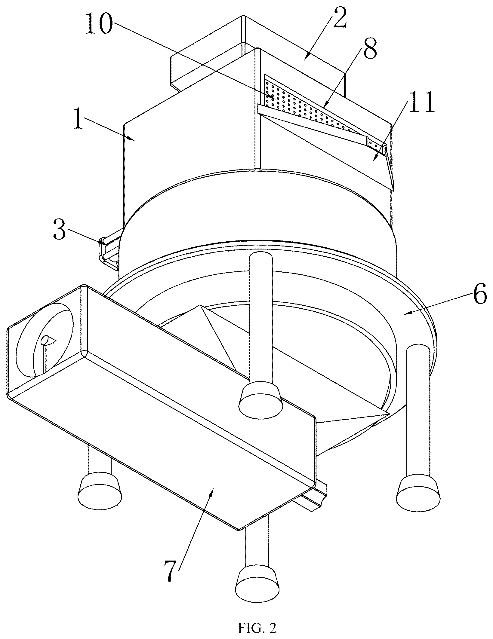 Patent US12325029 Figure 2 – Organic solid waste treatment equipment and application method thereof