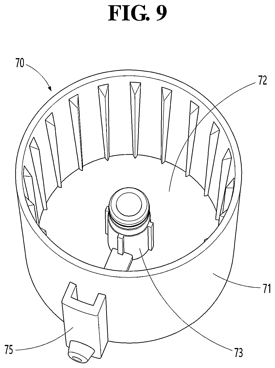 Patent US12325034 Figure 9 – Cosmetic container