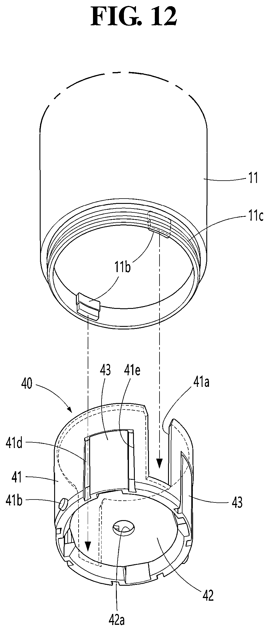 Patent US12325034 Figure 12 – Cosmetic container