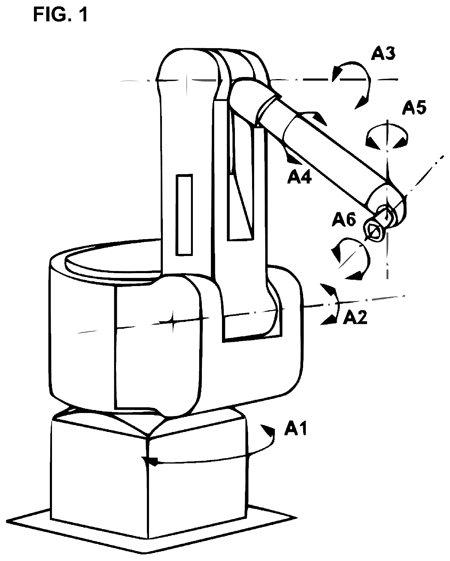 Patent US12325036 Figure 1 – Atomizer changing system for multi-axis hollow-wrist coating robots