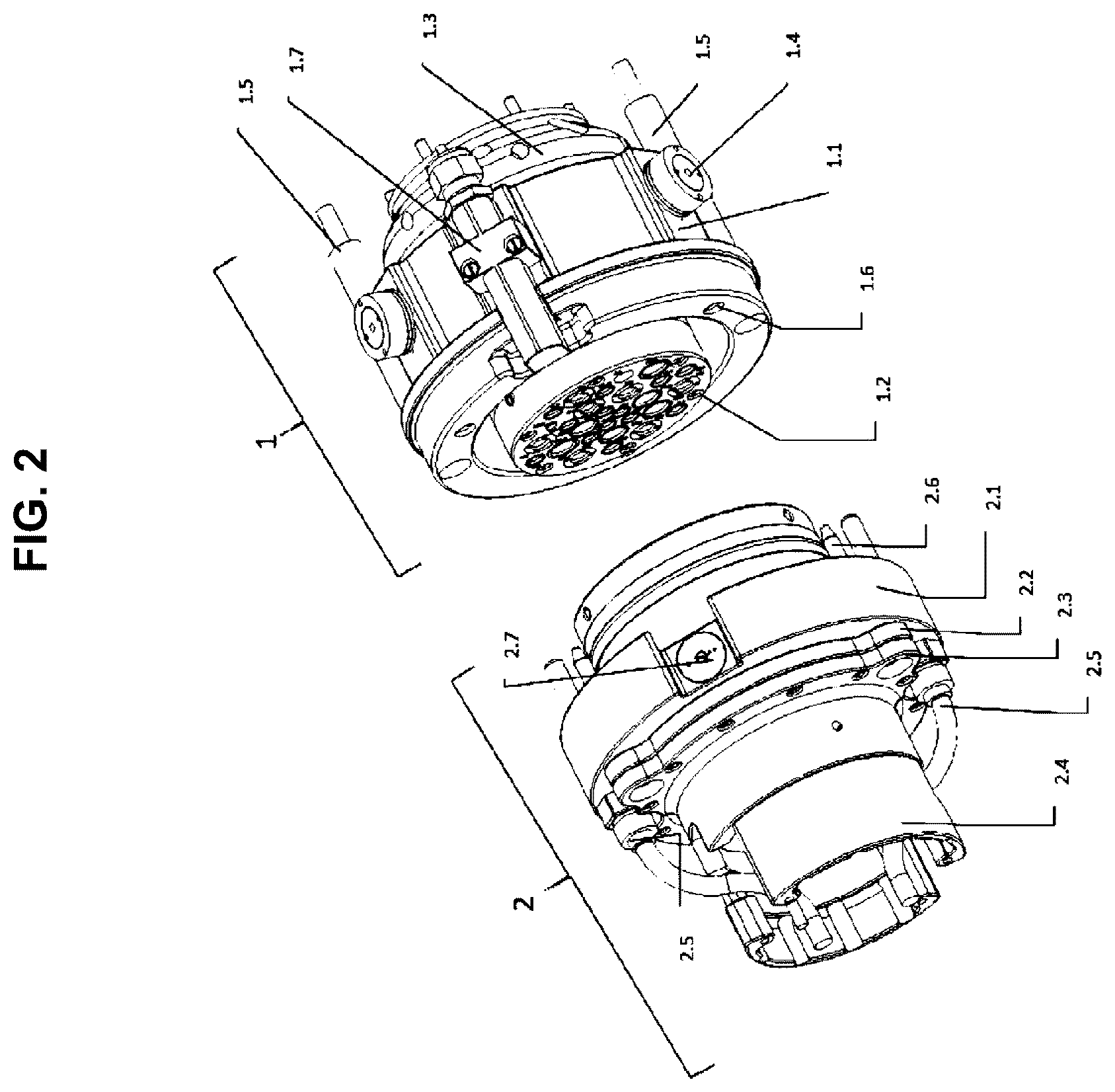 Patent US12325036 Figure 2 – Atomizer changing system for multi-axis hollow-wrist coating robots