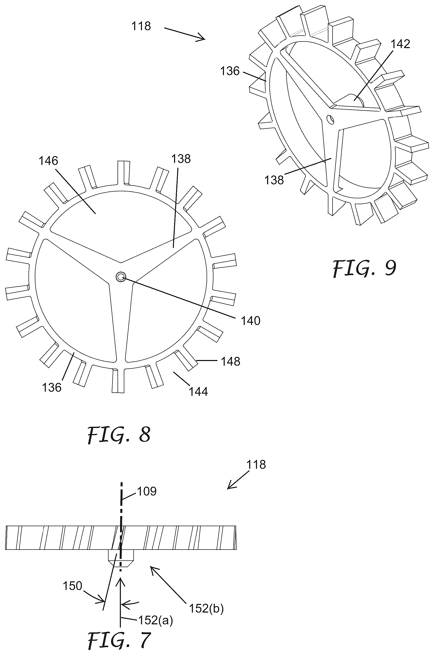 Patent US12325038 Figure 4 – Low bypass high torque turbine and stator for a rotating irrigation sprinkler