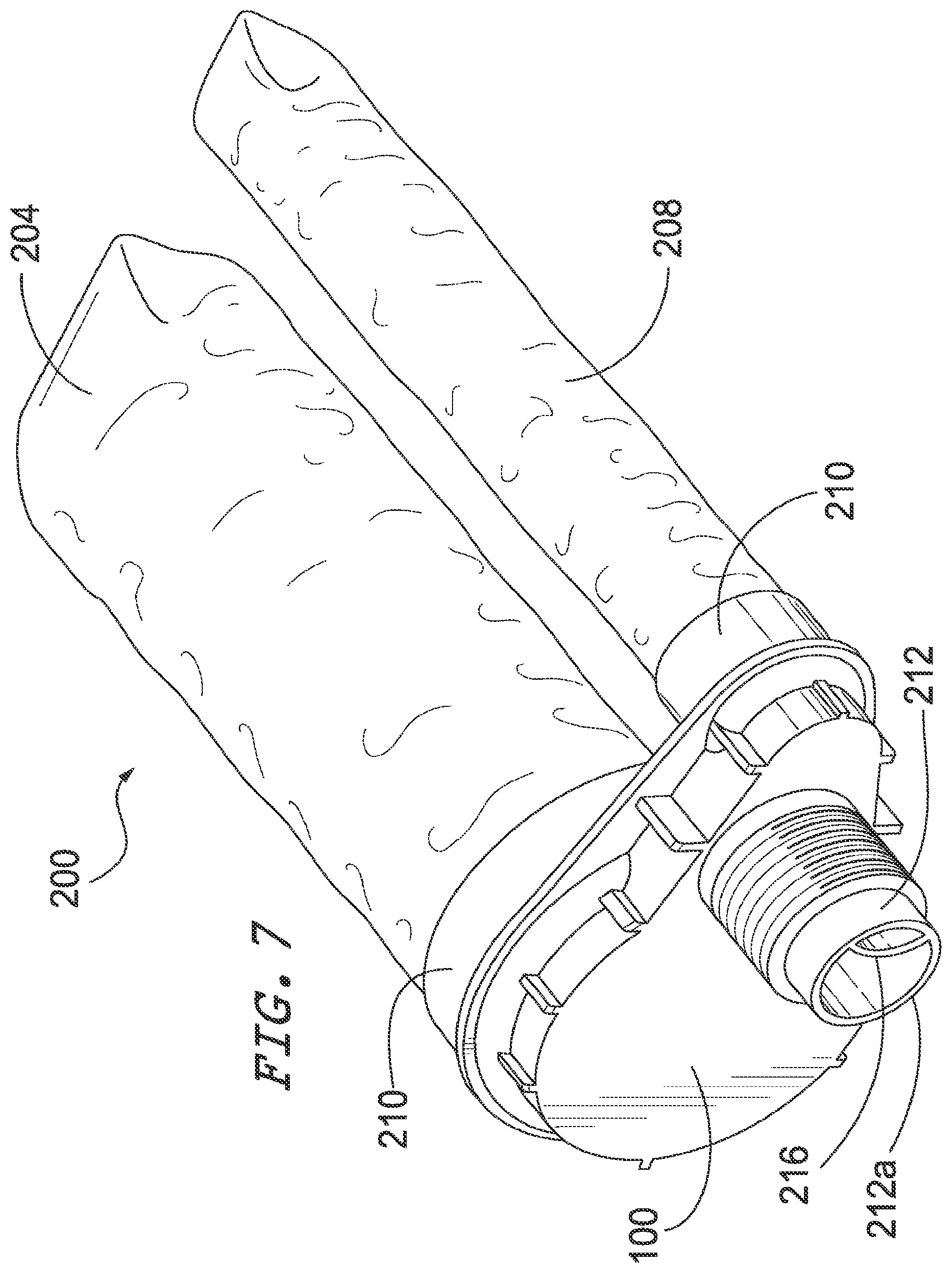 Patent US12325042 Figure 10 – Common head having an offset partition for use with multi-component dispensing tools and a tubular liner arranged for locating within the common head