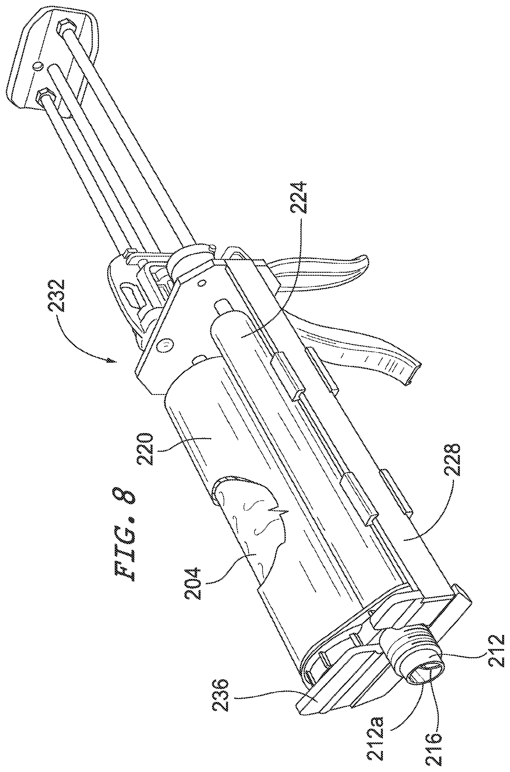Patent US12325042 Figure 11 – Common head having an offset partition for use with multi-component dispensing tools and a tubular liner arranged for locating within the common head