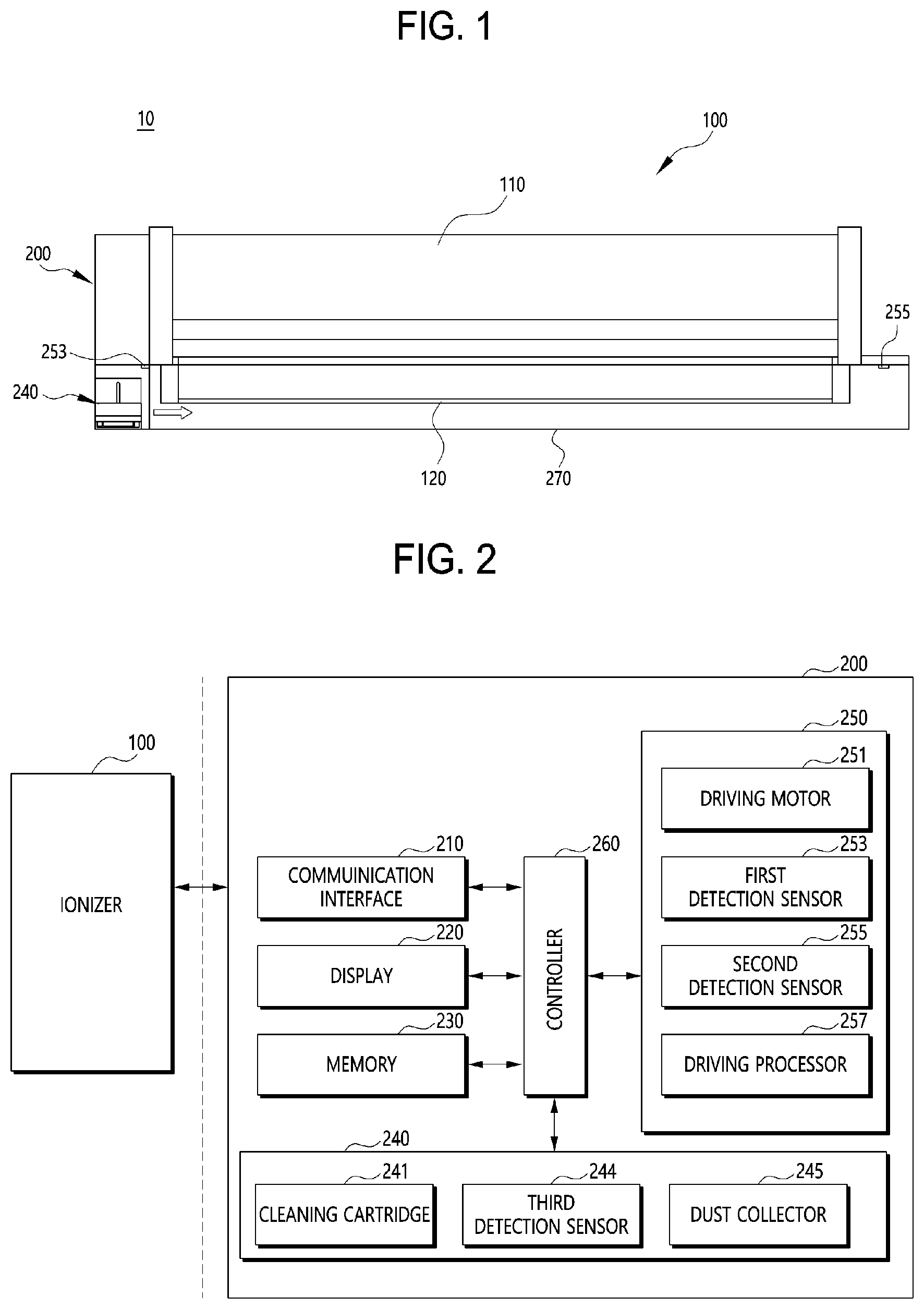 Patent US12325051 Figure 1 – Cleaner for an ionizer, operating method thereof and ionizer cleaning system