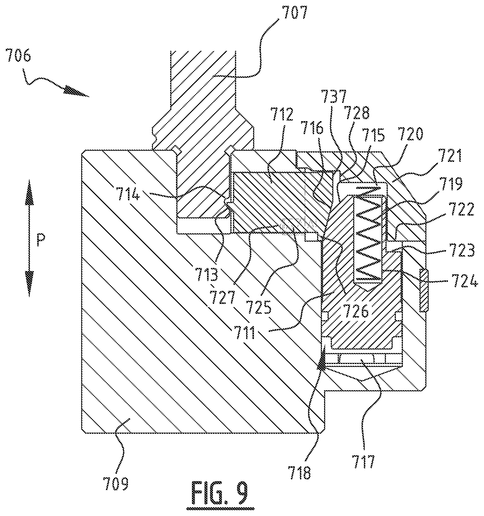 Patent US12325057 Figure 13 – Clamping system for a press brake having a first biasing means acting on an actuating member and press brake comprising such a clamping system