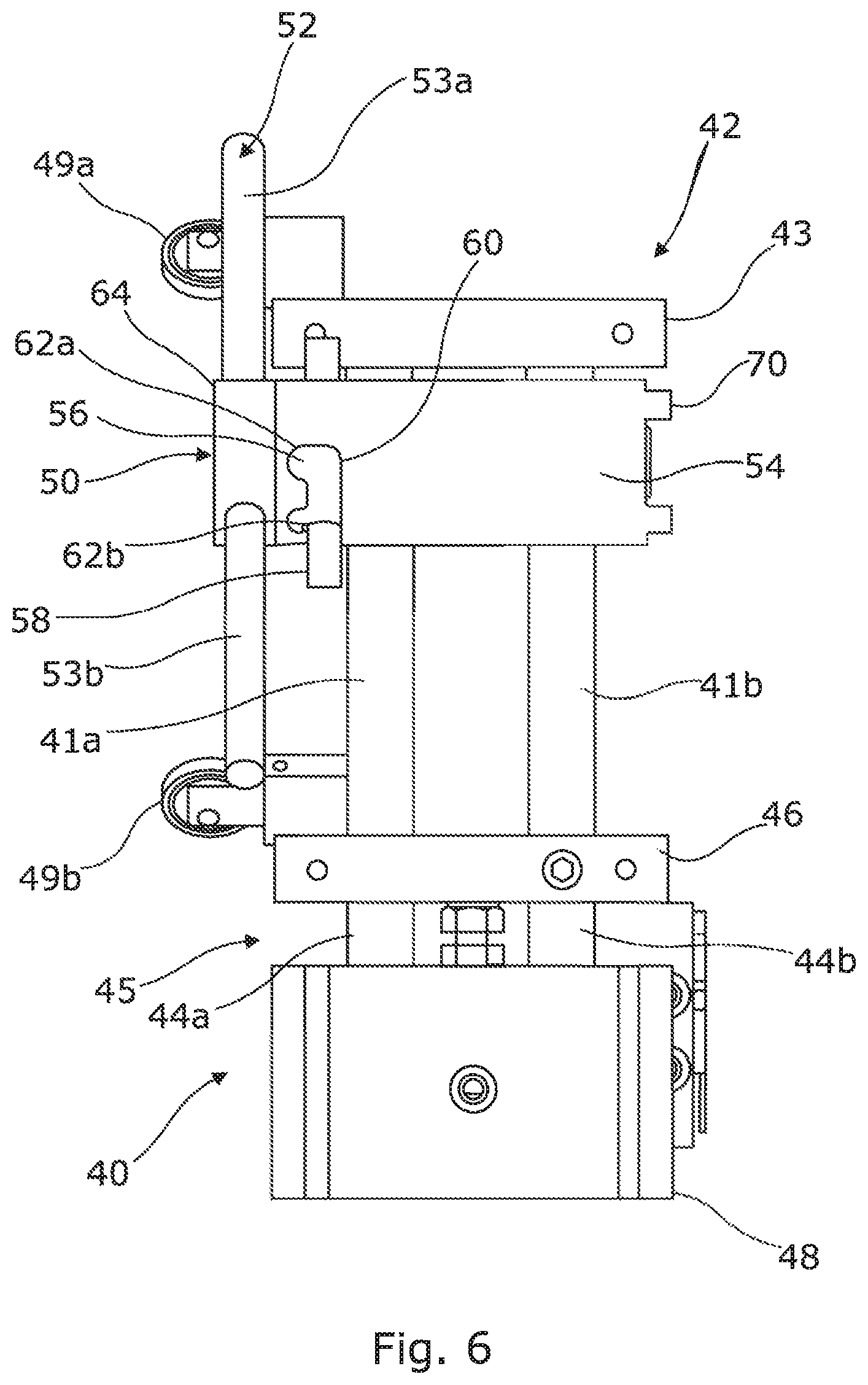 Patent US12325071 Figure 4 – Docking arrangement for an additive manufacturing process