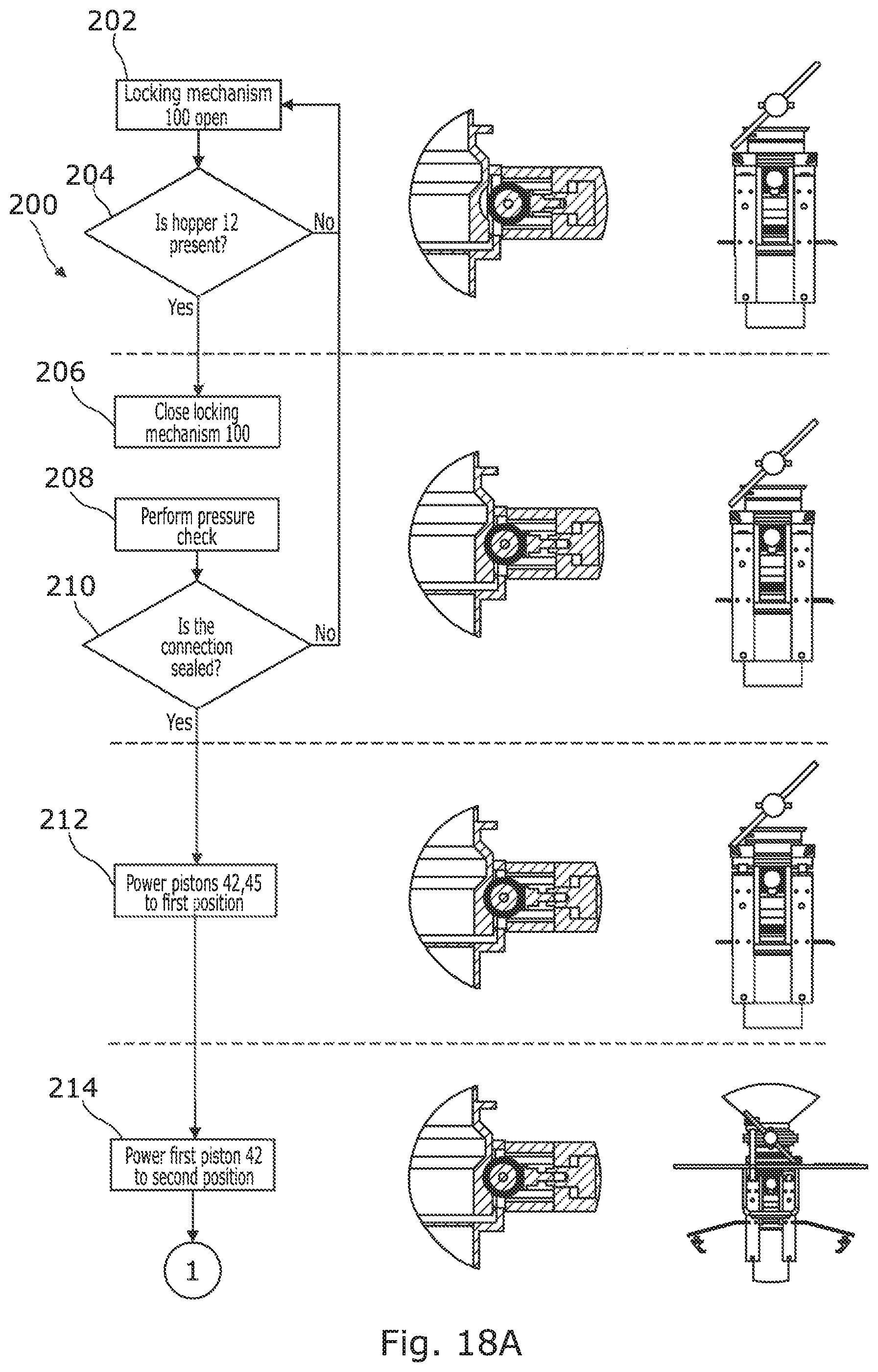 Patent US12325071 Figure 13 – Docking arrangement for an additive manufacturing process