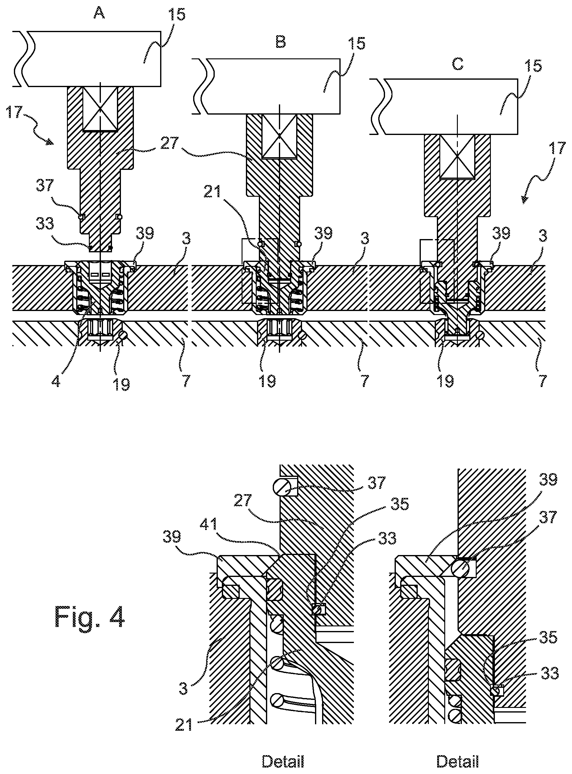 Patent US12325076 Figure 4 – Operating key for stationary and driven tool holders