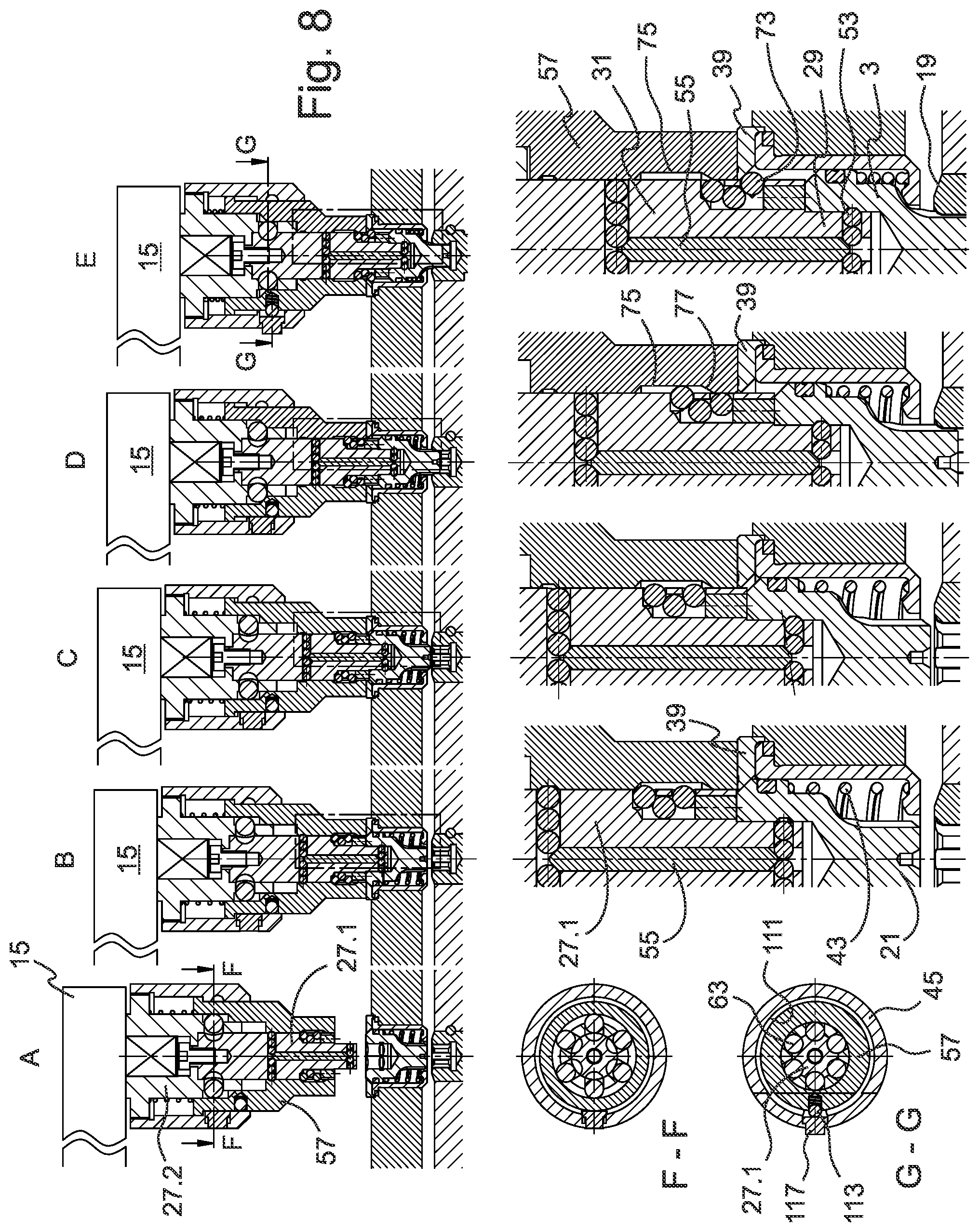 Patent US12325076 Figure 8 – Operating key for stationary and driven tool holders
