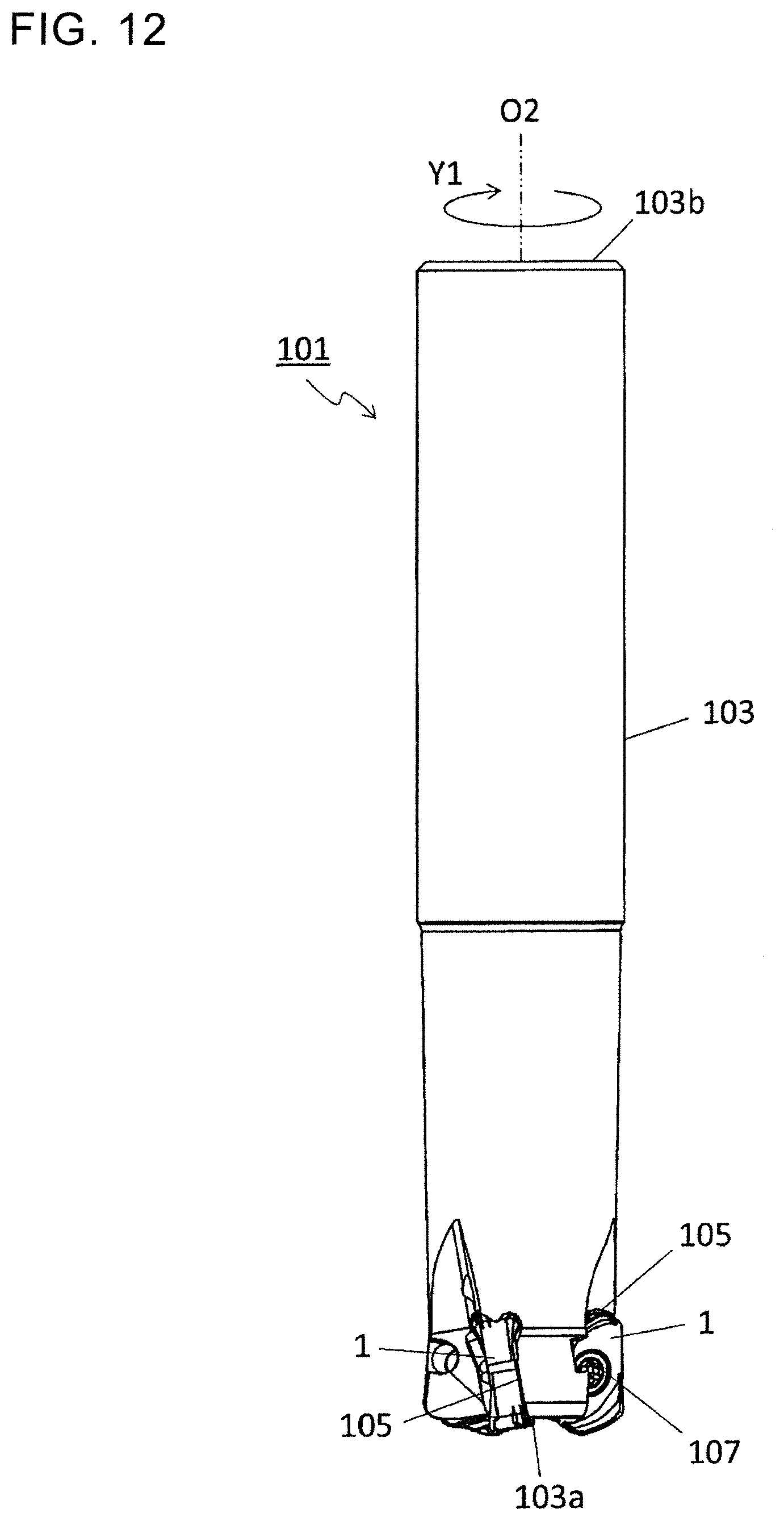 Patent US12325078 Figure 12 – Cutting insert, cutting tool, and method for manufacturing machined product
