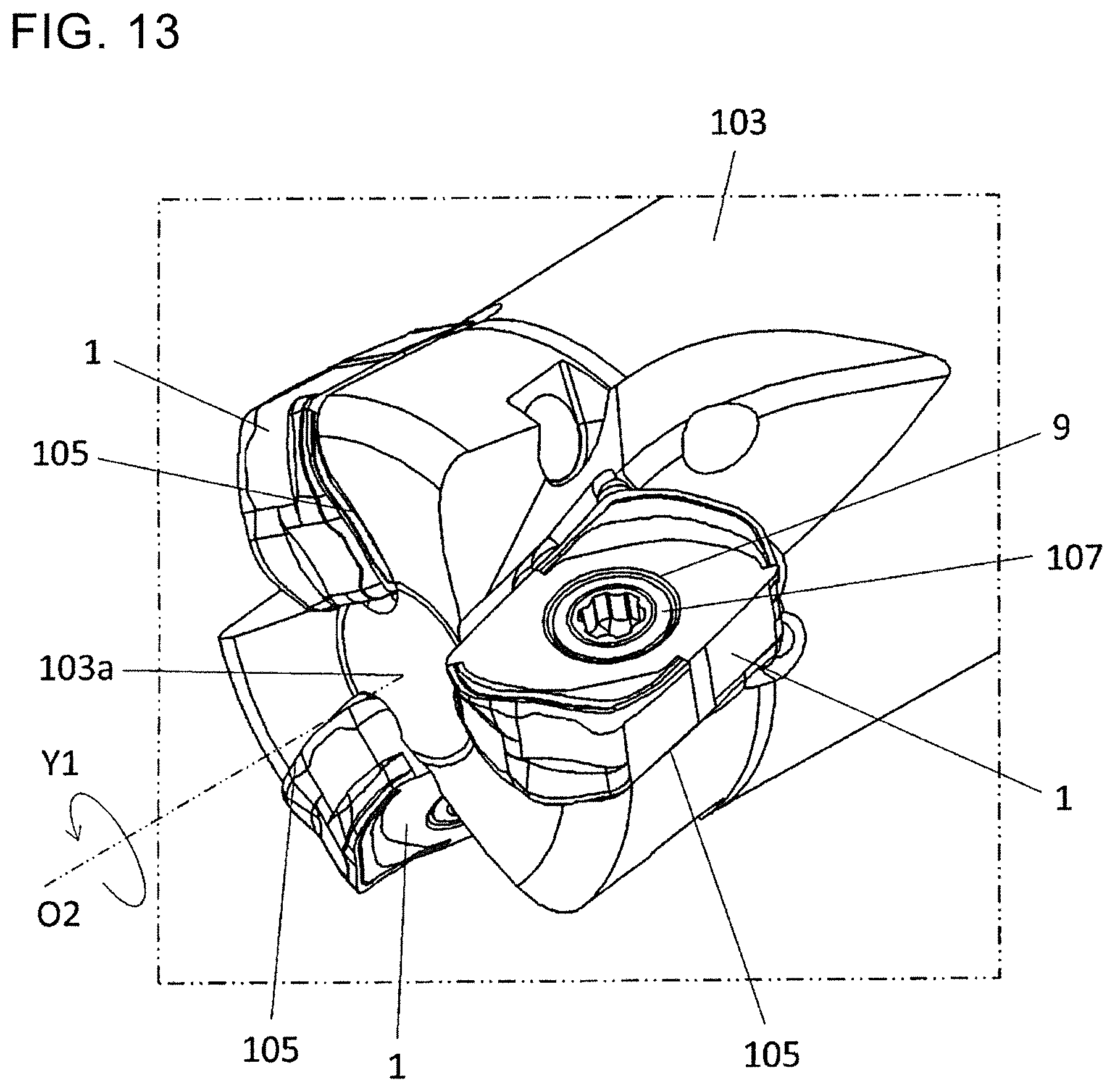Patent US12325078 Figure 13 – Cutting insert, cutting tool, and method for manufacturing machined product