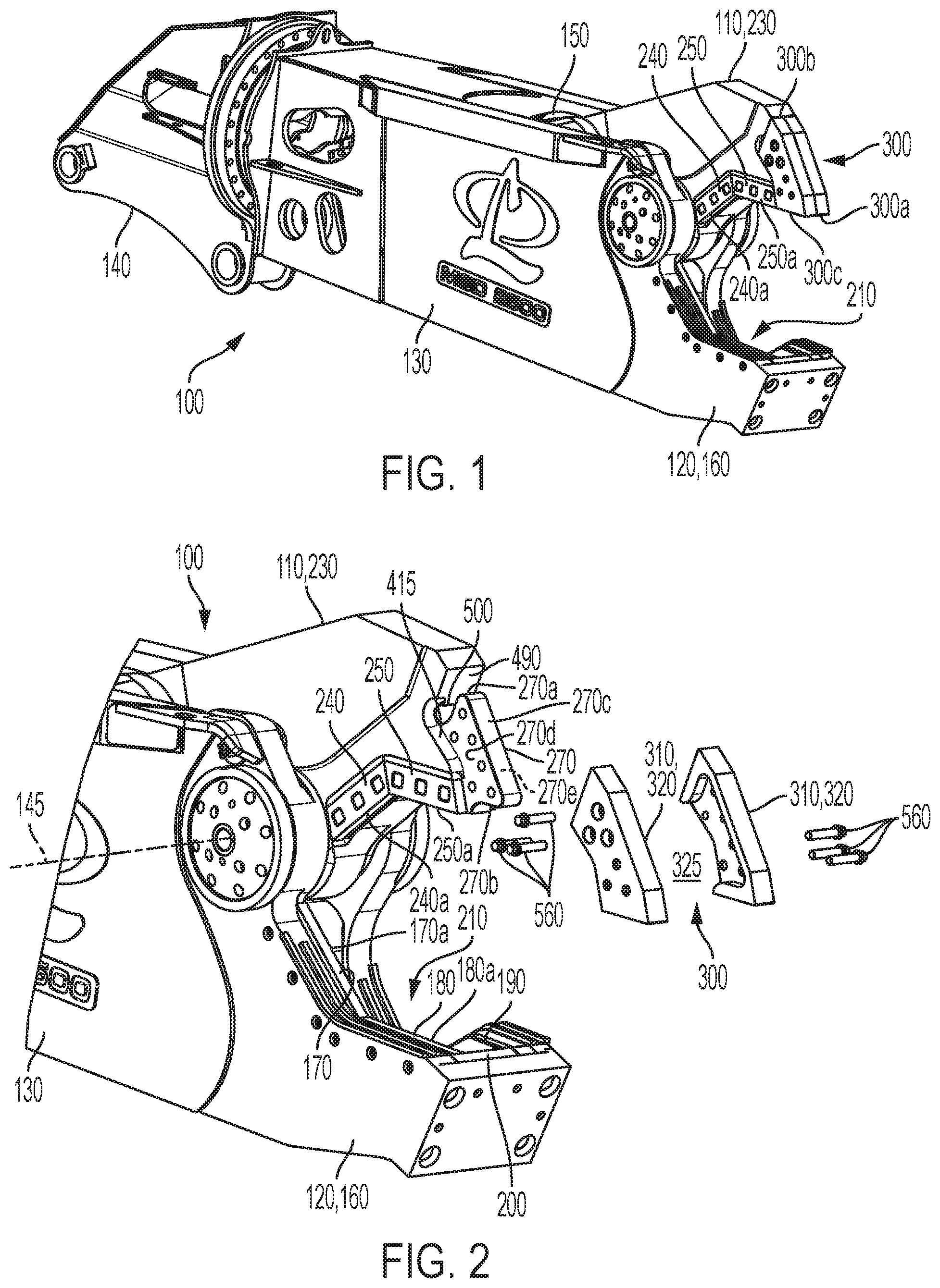Patent US12325079 Figure 1 – Indexable piercing tip for demolition shears