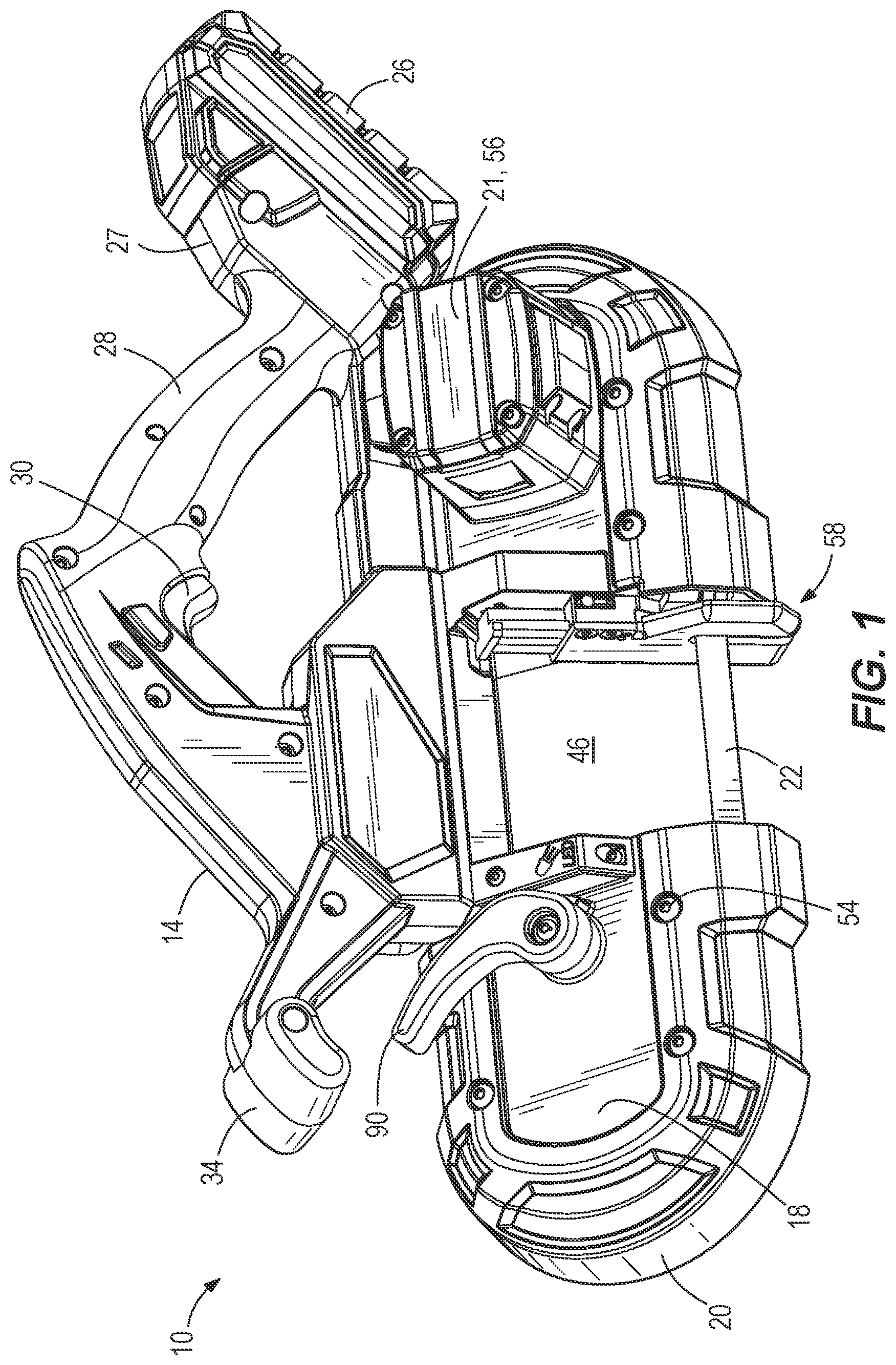 Patent US12325080 Figure 1 – Band saw