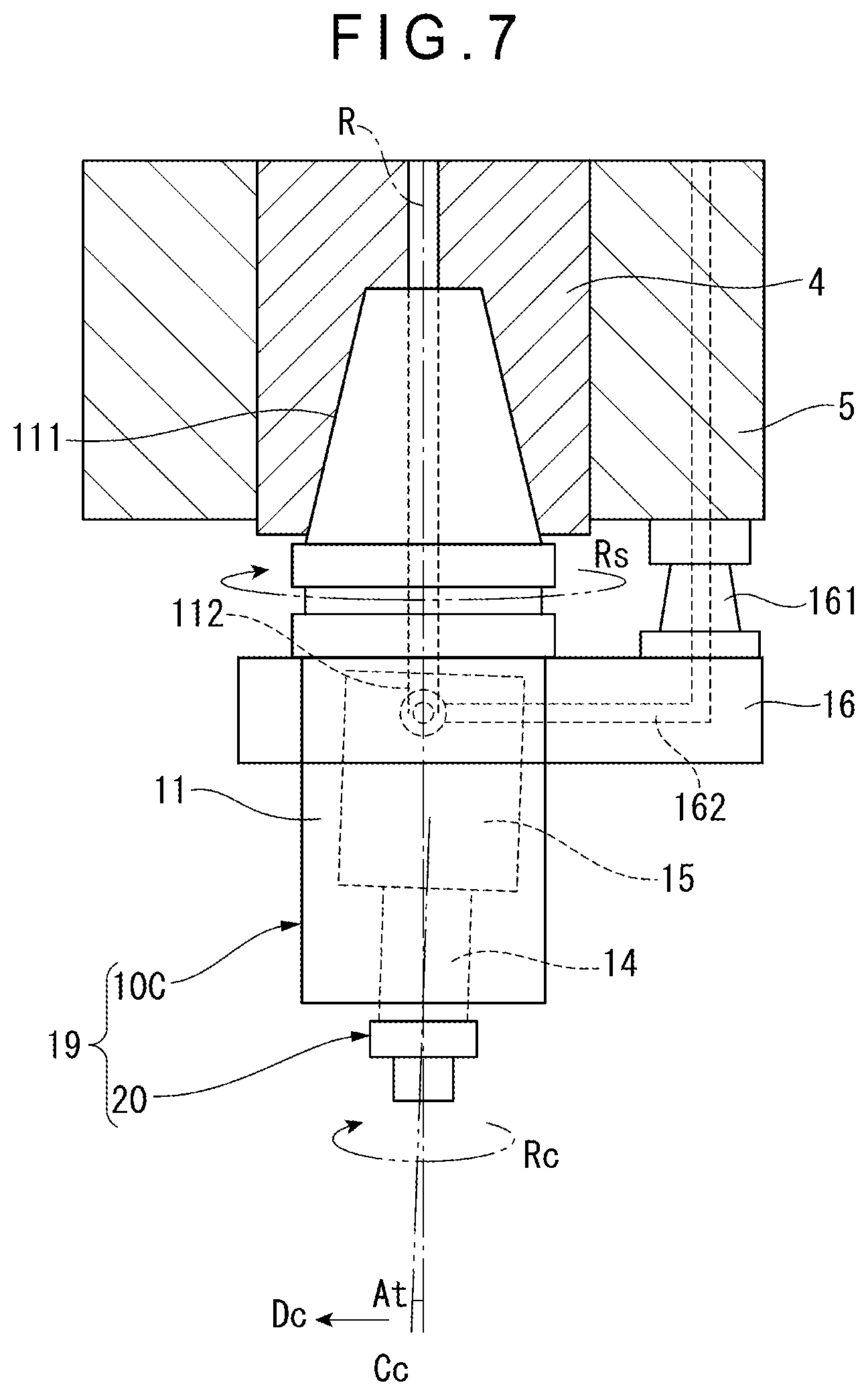 Patent US12325084 Figure 7 – Friction stir welding attachment, friction stir welding head, and friction stir welding device
