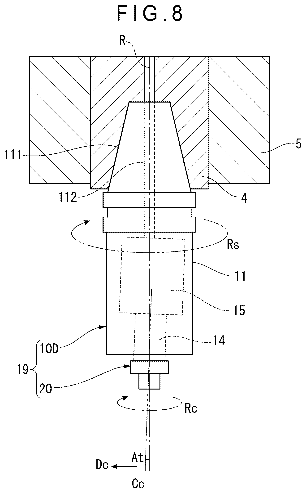 Patent US12325084 Figure 8 – Friction stir welding attachment, friction stir welding head, and friction stir welding device