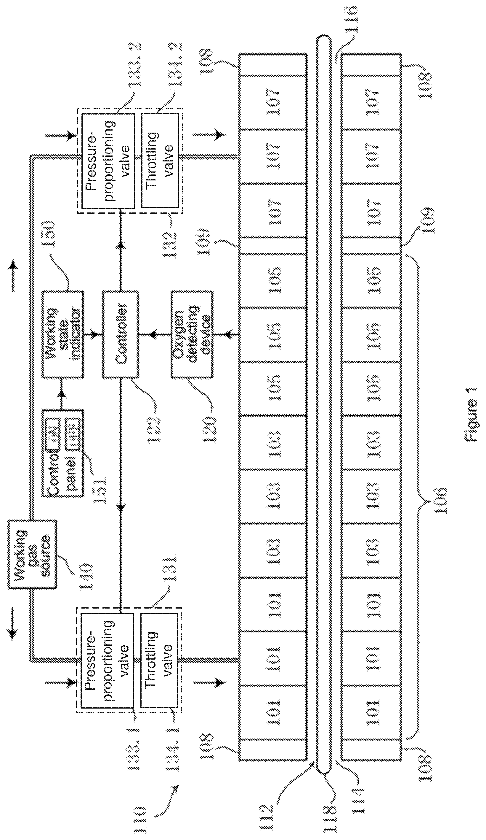 Patent US12325089 Figure 1 – Gas control system and method for a reflow soldering furnace