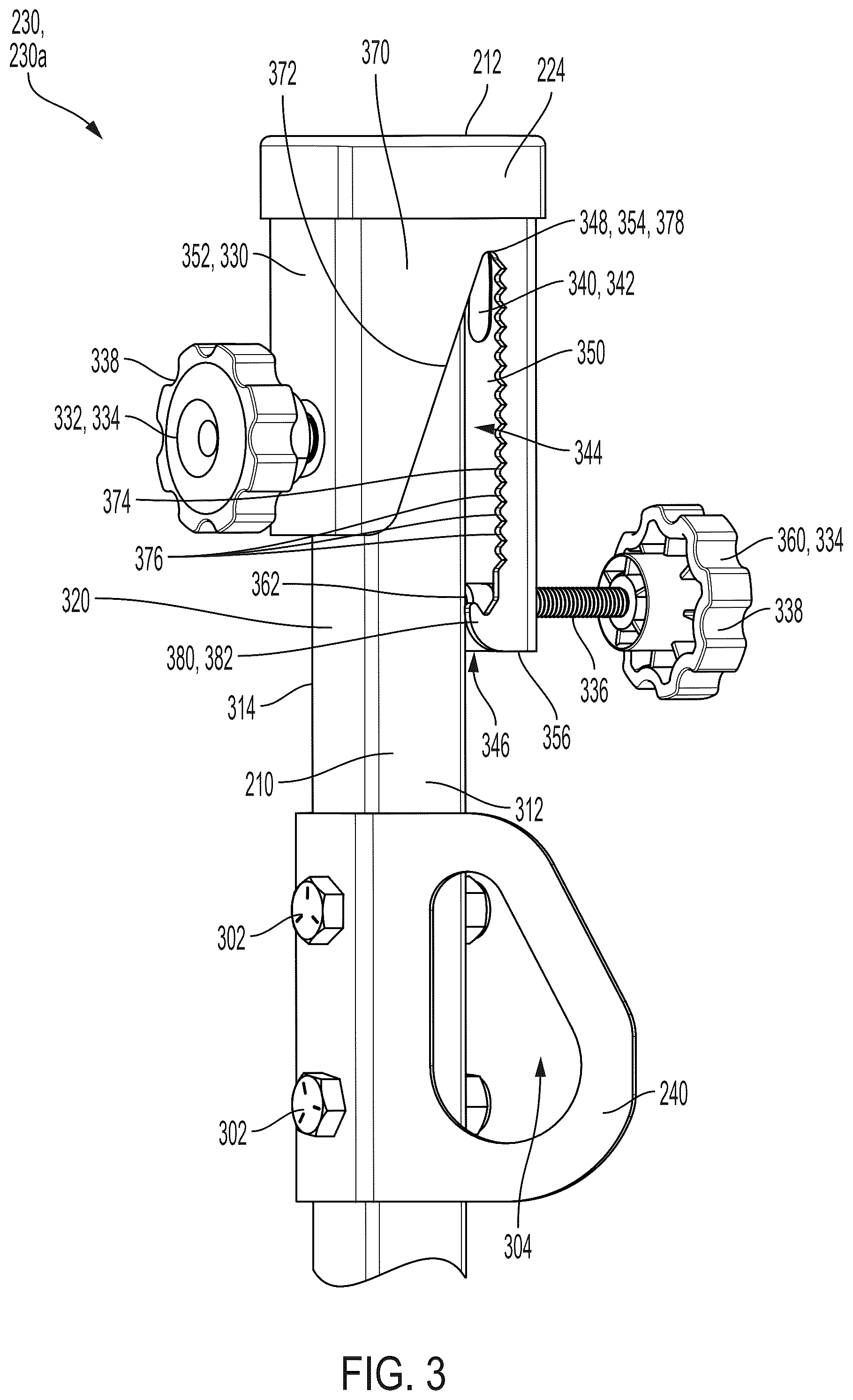 Patent US12325113 Figure 3 – Clamp assembly for fall protection reinforcement post