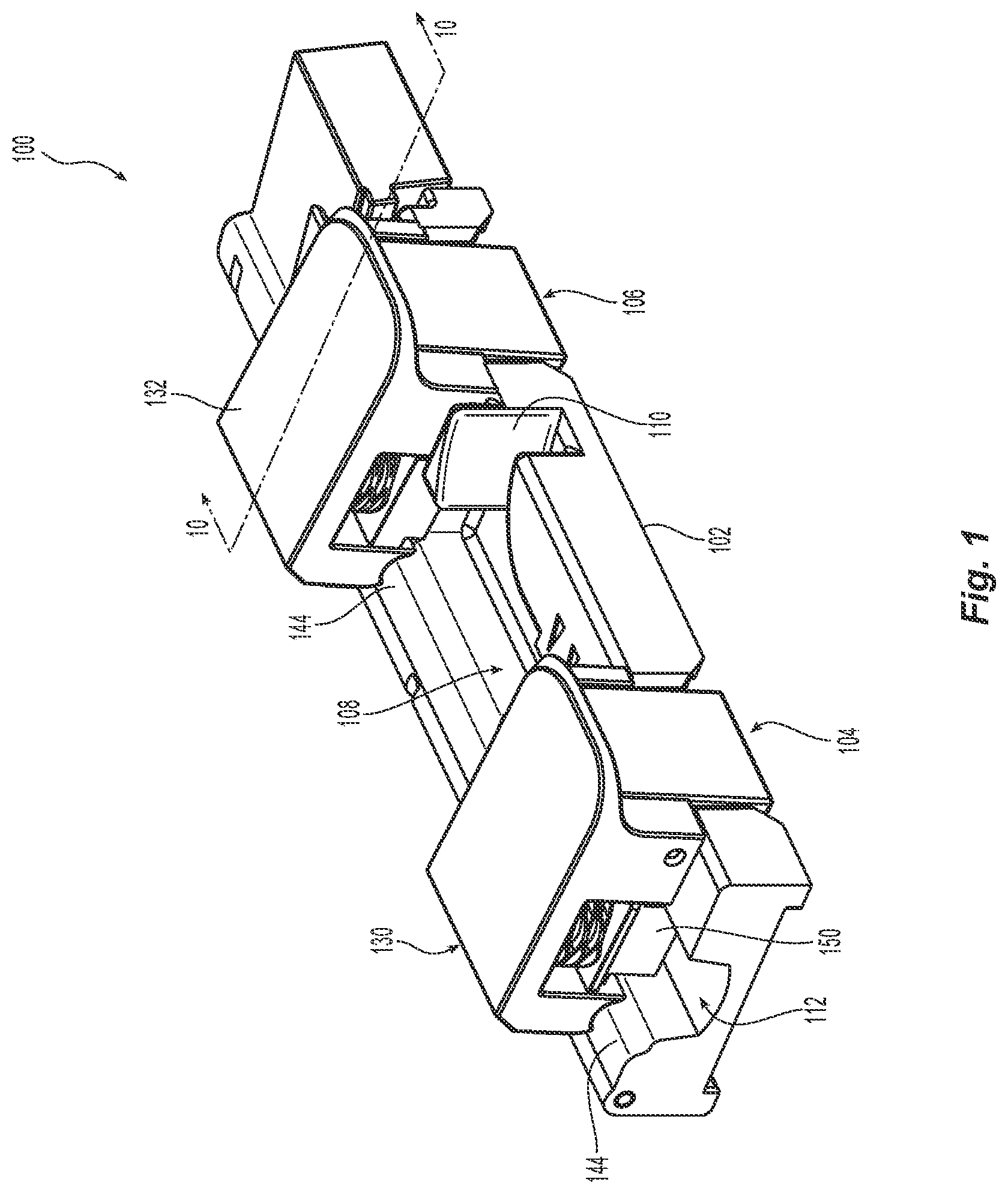 Patent US12325114 Figure 1 – Fiber handling tool with spring loaded doors