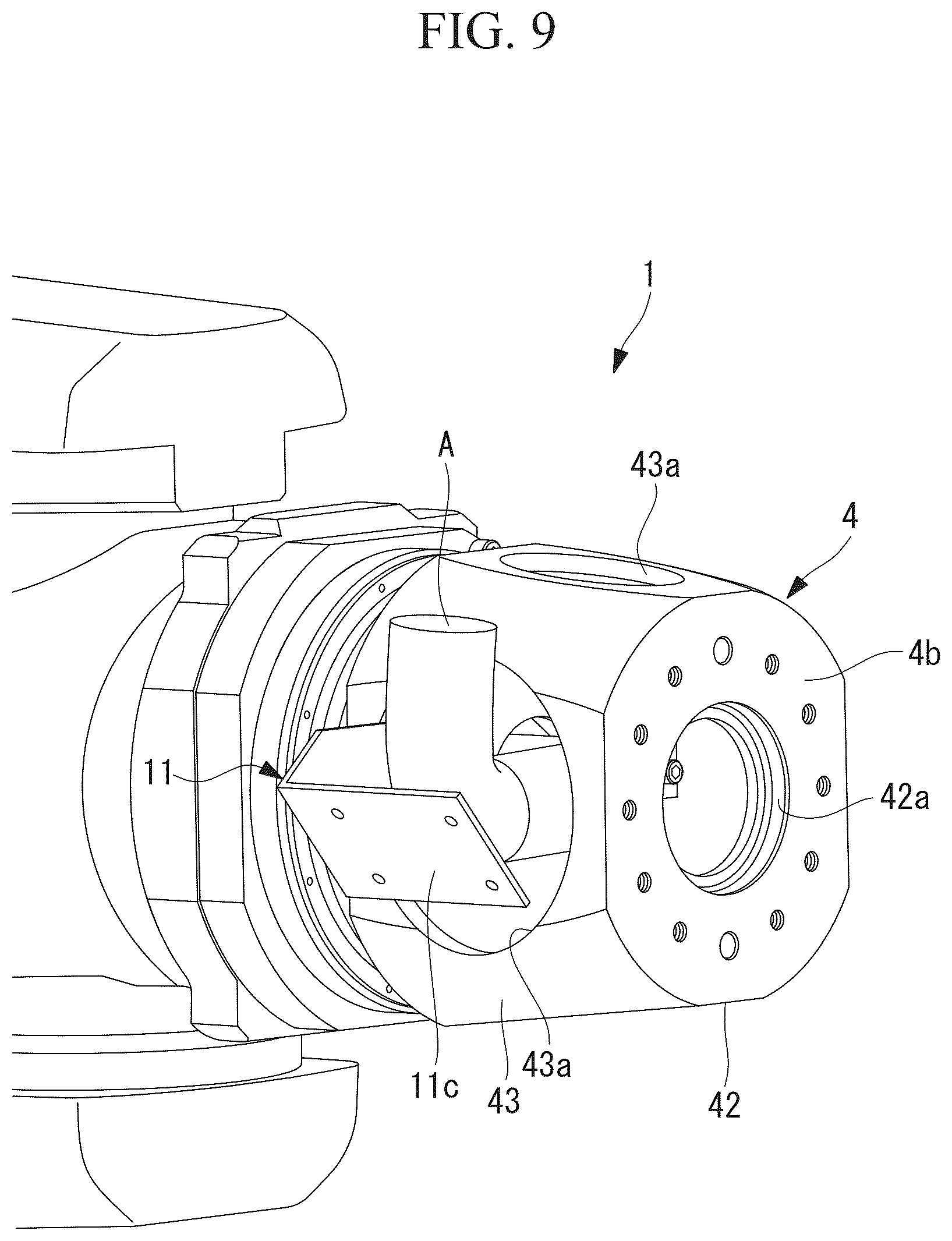 Patent US12325126 Figure 9 – Insulating cover, bracket, robot, welding device, and robot system