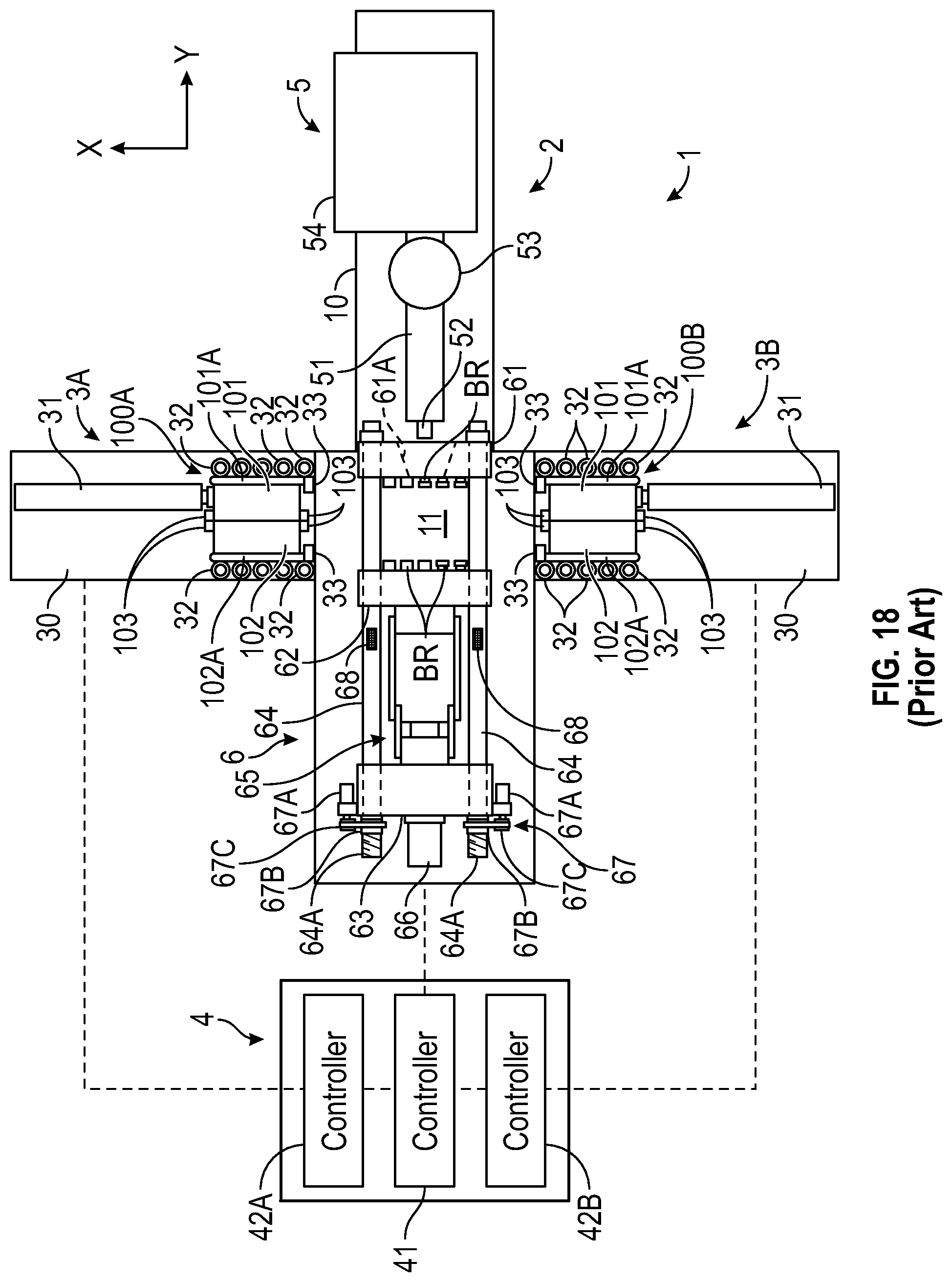 Patent US12325162 Figure 18 – Injection molding system with conveyor devices to insert or eject molds