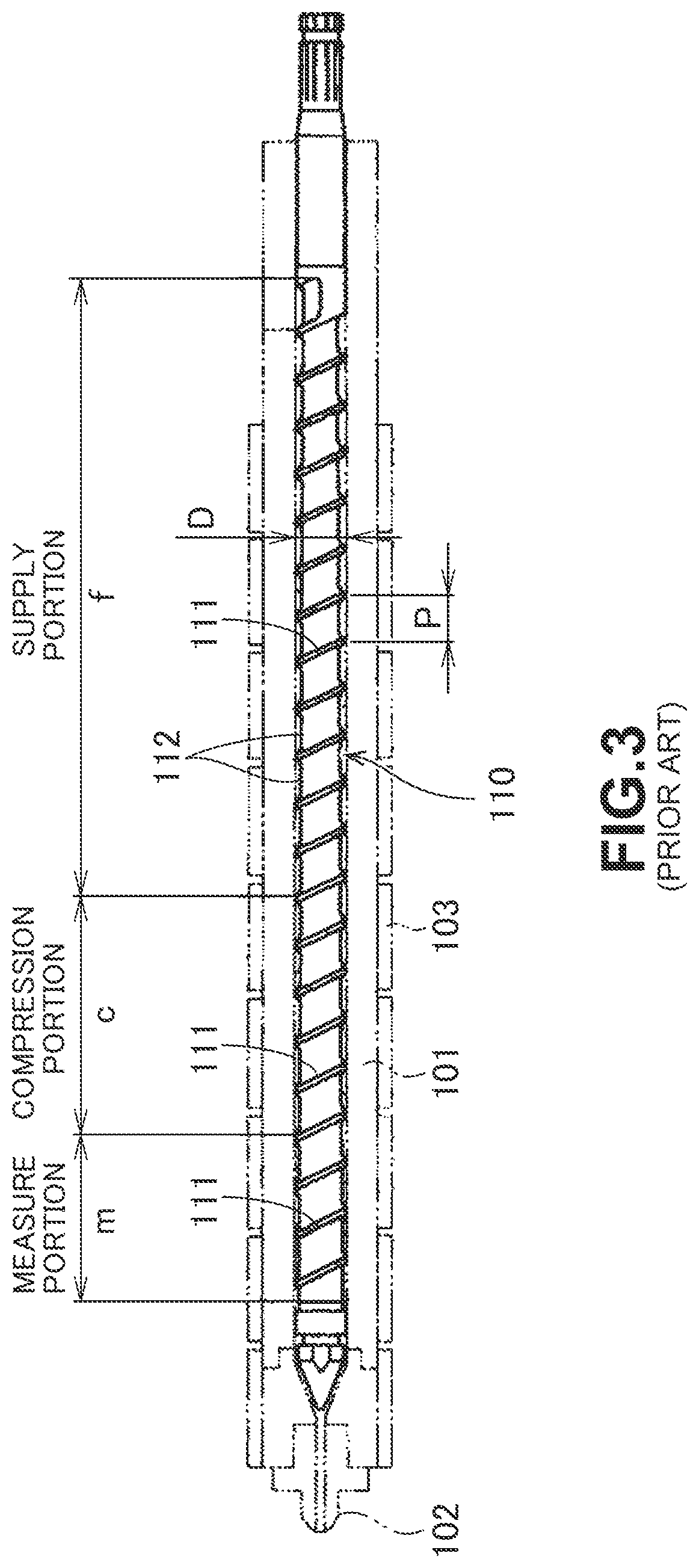 Patent US12325165 Figure 3 – Injection screw for rigid vinyl chloride