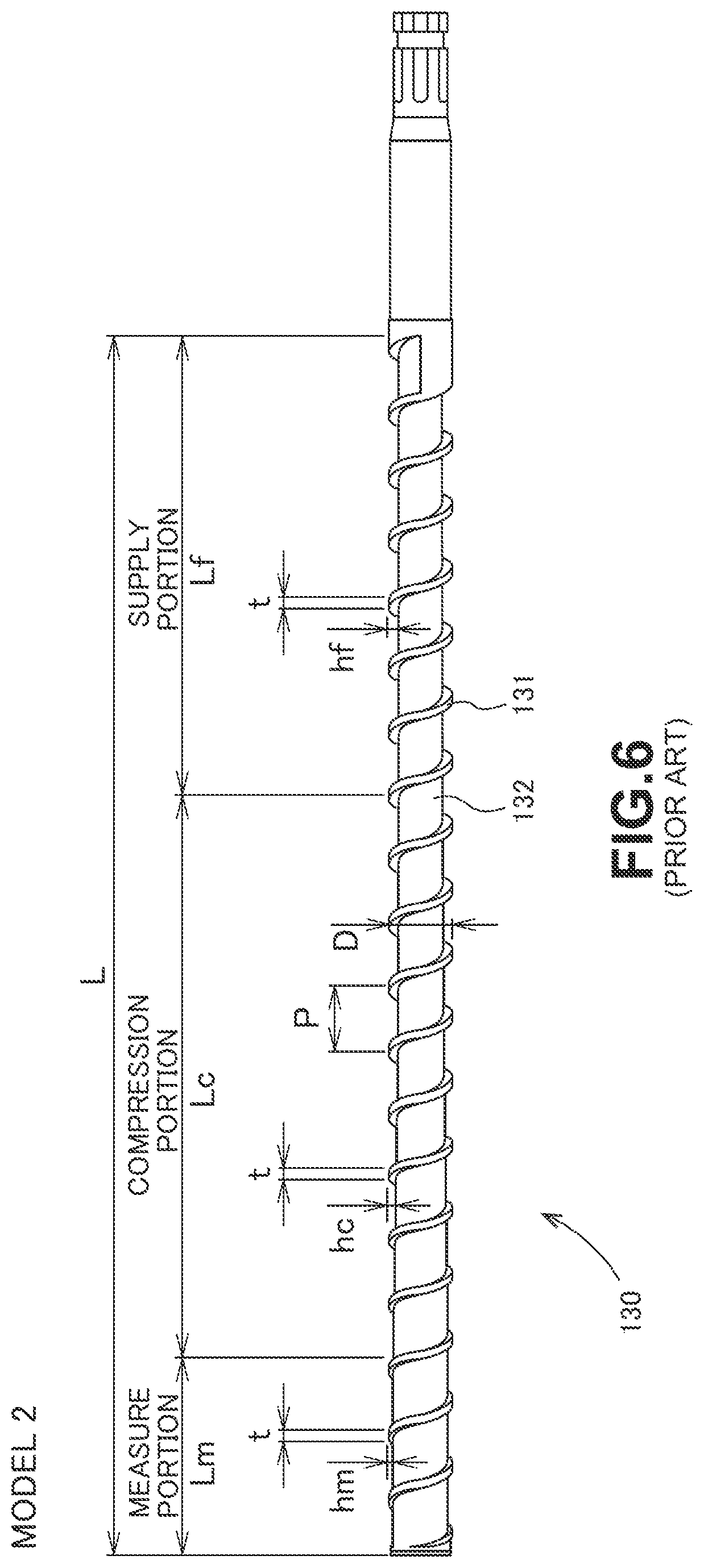 Patent US12325165 Figure 6 – Injection screw for rigid vinyl chloride