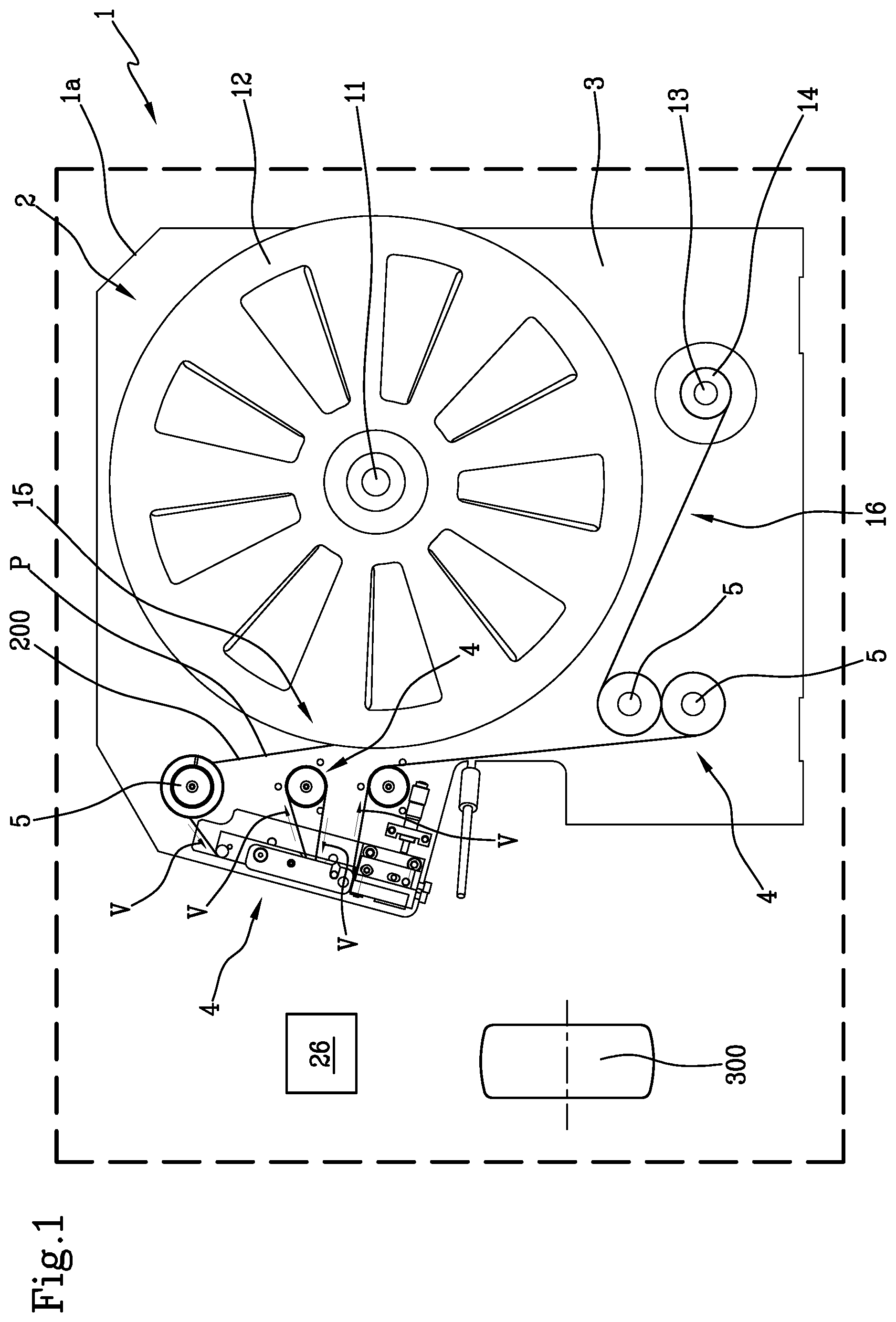 Patent US12325201 — Method and apparatus for applying rubberized electronic tags to a tyre being processed — Figure 1