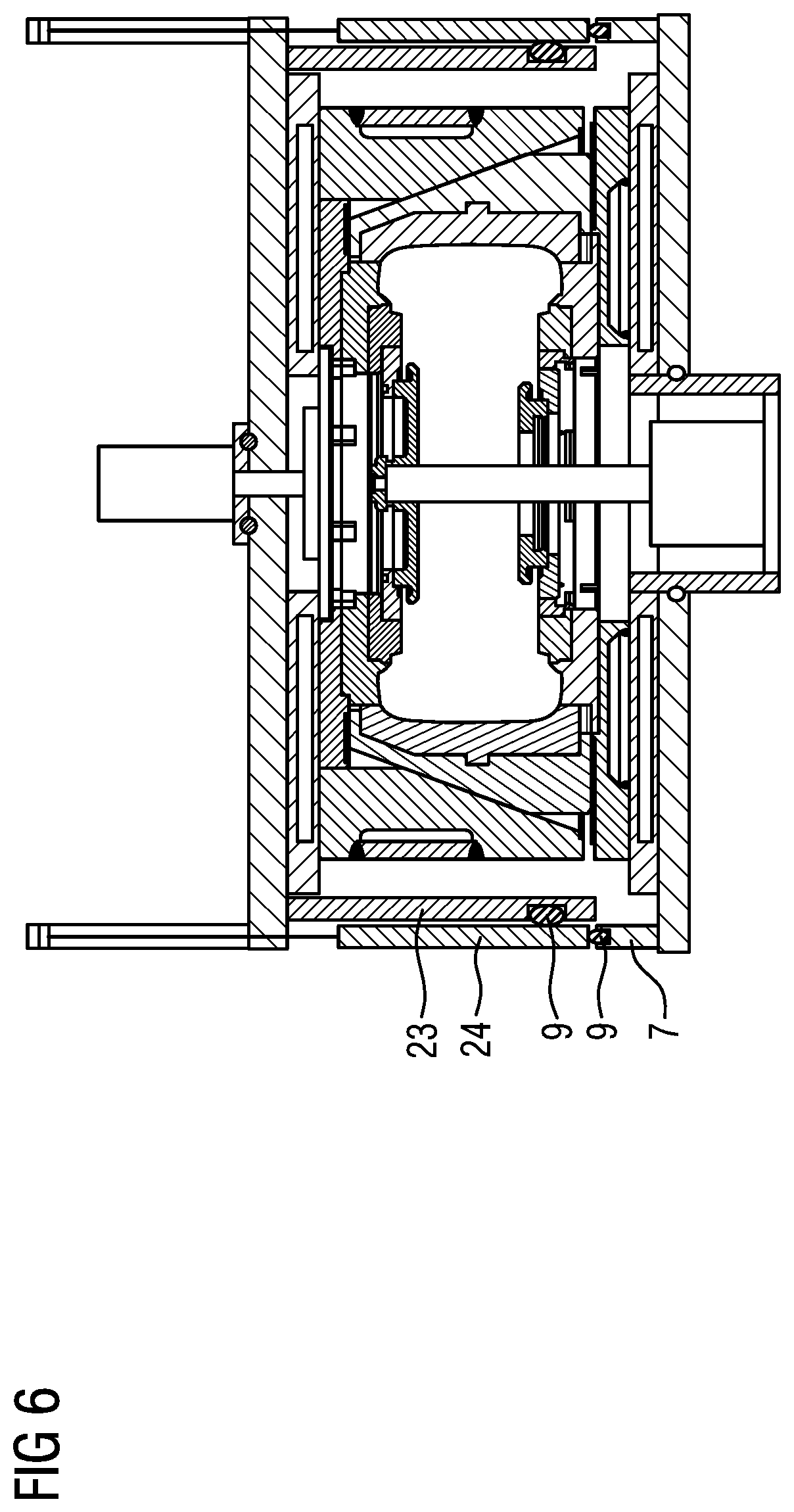 Patent US12325203 Figure 6 – Heating press and method for vulcanizing a vehicle tire in said heating press under vacuum